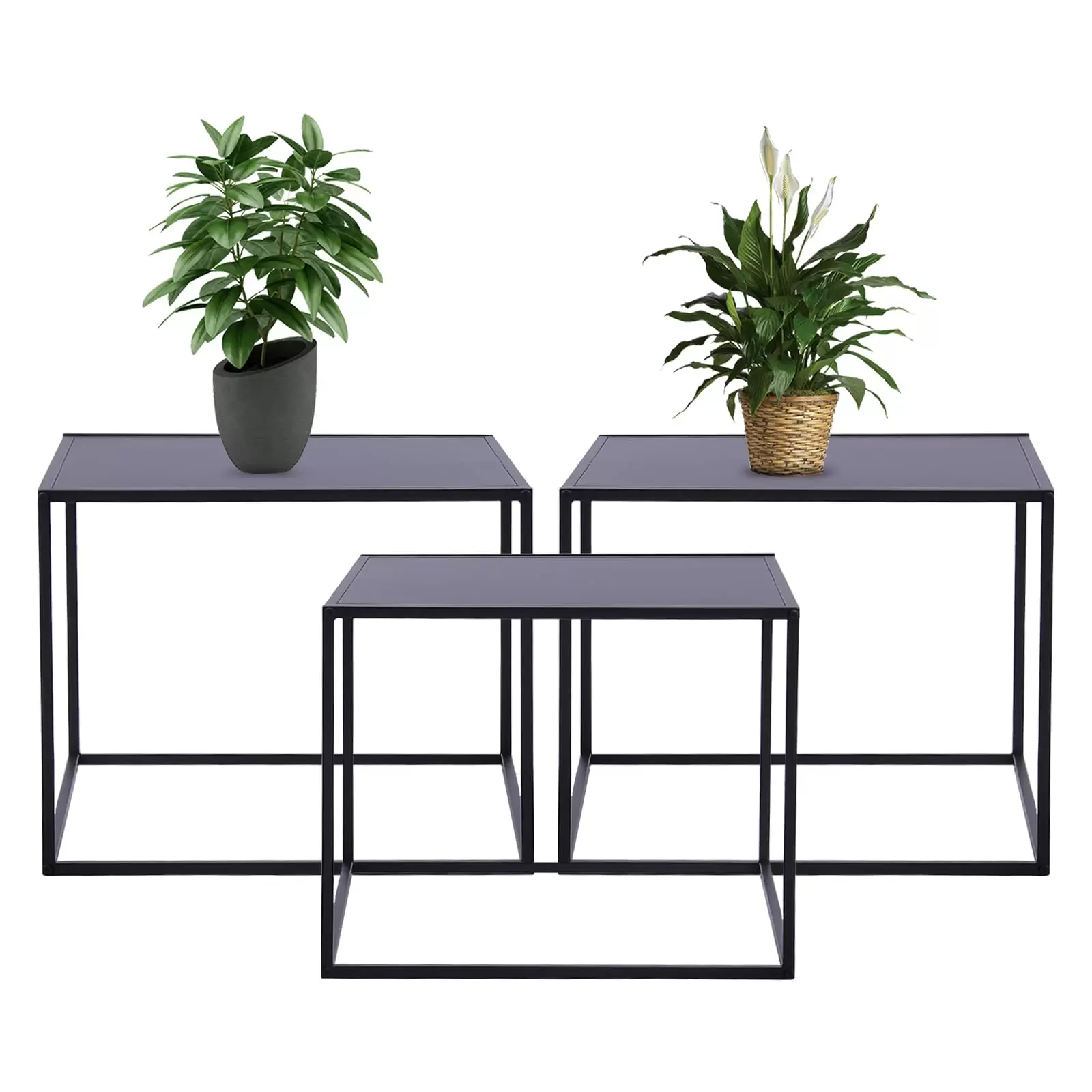 Beistelltisch, 4× Kaffeetisch Metall Nachttisch Dekorativer Sofatisch Couchtisch für Wohnzimmer Terrasse Garten Beistelltisch, 4× Kaffeetisch Metall Nachttisch Dekorativer Sofatisch Couchtisch für Wohnzimmer Terrasse Garten