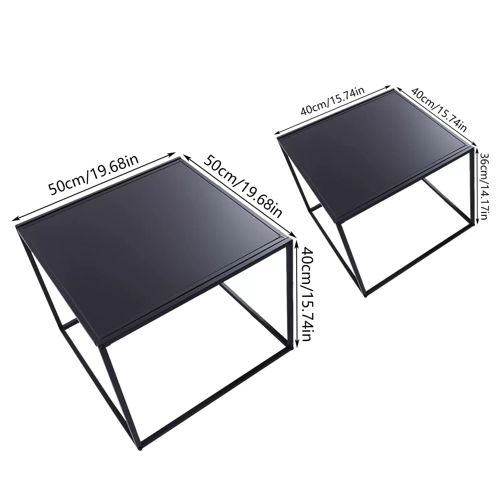 Beistelltisch, 4× Kaffeetisch Metall Nachttisch Dekorativer Sofatisch Couchtisch für Wohnzimmer Terrasse Garten