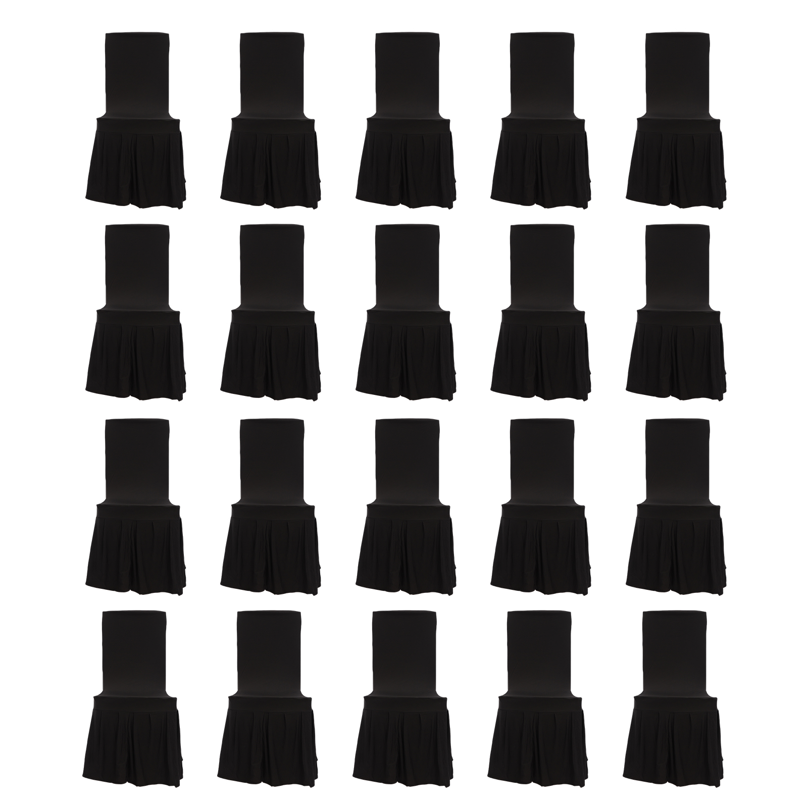 Stuhlhussen mit Rock, dehnbarer Stuhlschutz für Hochzeiten, 95 % Polyester, 5 % Elastan, robust und langlebig
