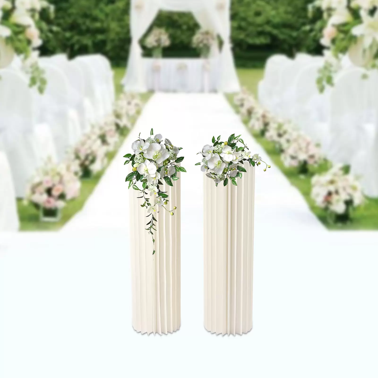Hochzeits-Tischdekorationen aus Pappe – 2 Stück 100 cm hohe Blumenvasen als Tischdekoration