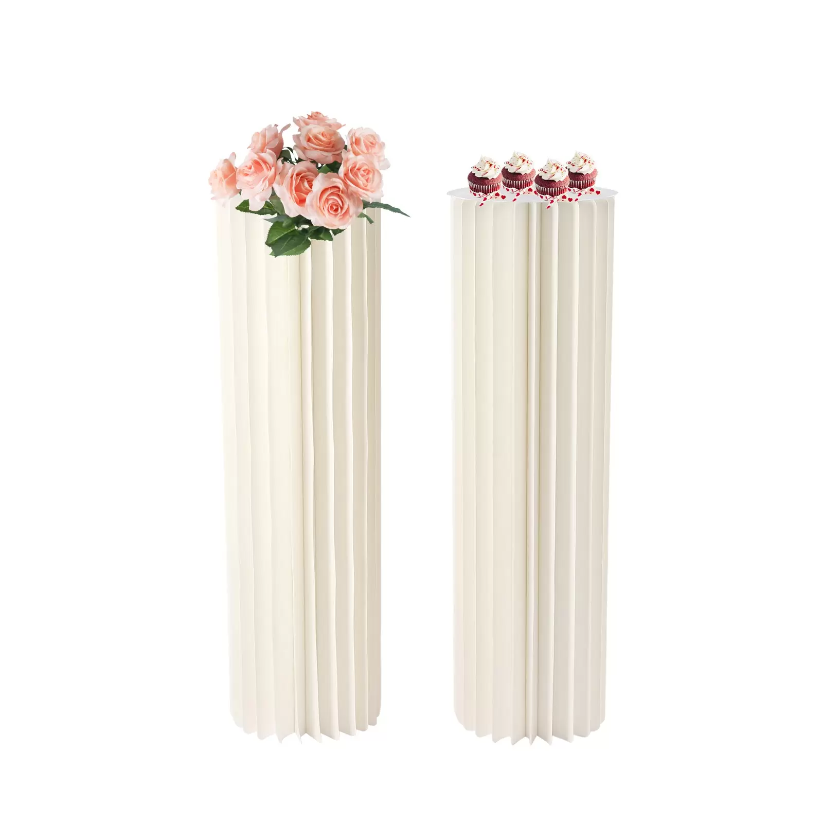 Hochzeits-Tischdekorationen aus Pappe – 2 Stück 100 cm hohe Blumenvasen als Tischdekoration