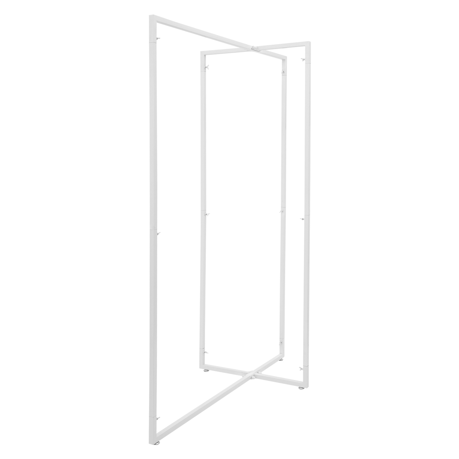 Kruis kledingrek, kleding display rail, vrijstaande kledingrek Kruis kledingrek, kleding display rail, vrijstaande kledingrek