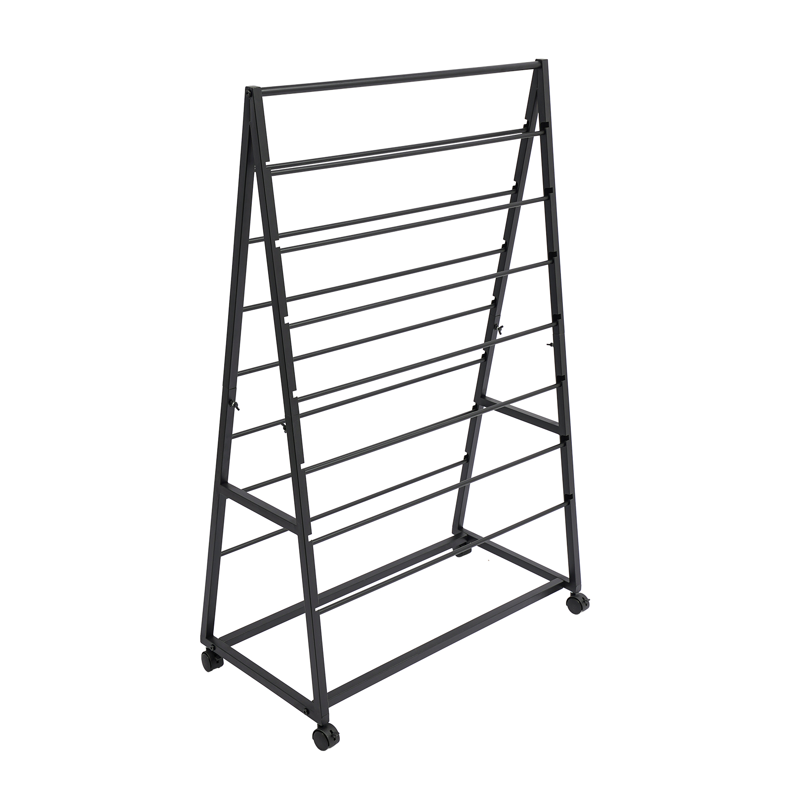 80 cm brede displaystandaard voor inpakpapier met 40 stokken voor bloemenwinkellinten - zwart