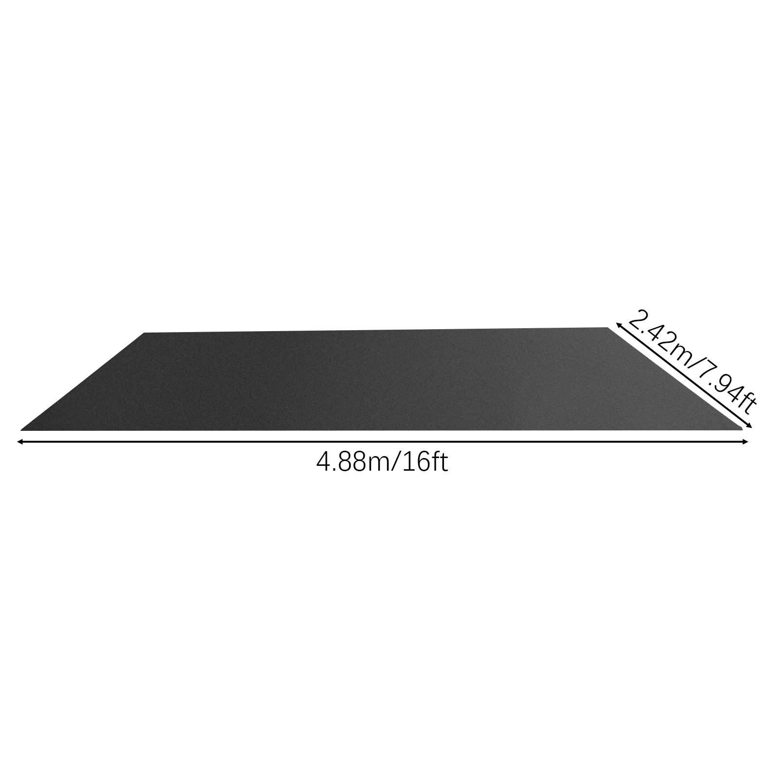 2,42 x 4,88 m Moderne Garage Vloermat, Antislipmat voor Garages, Vloerbeschermingsmat - Donkergrijs