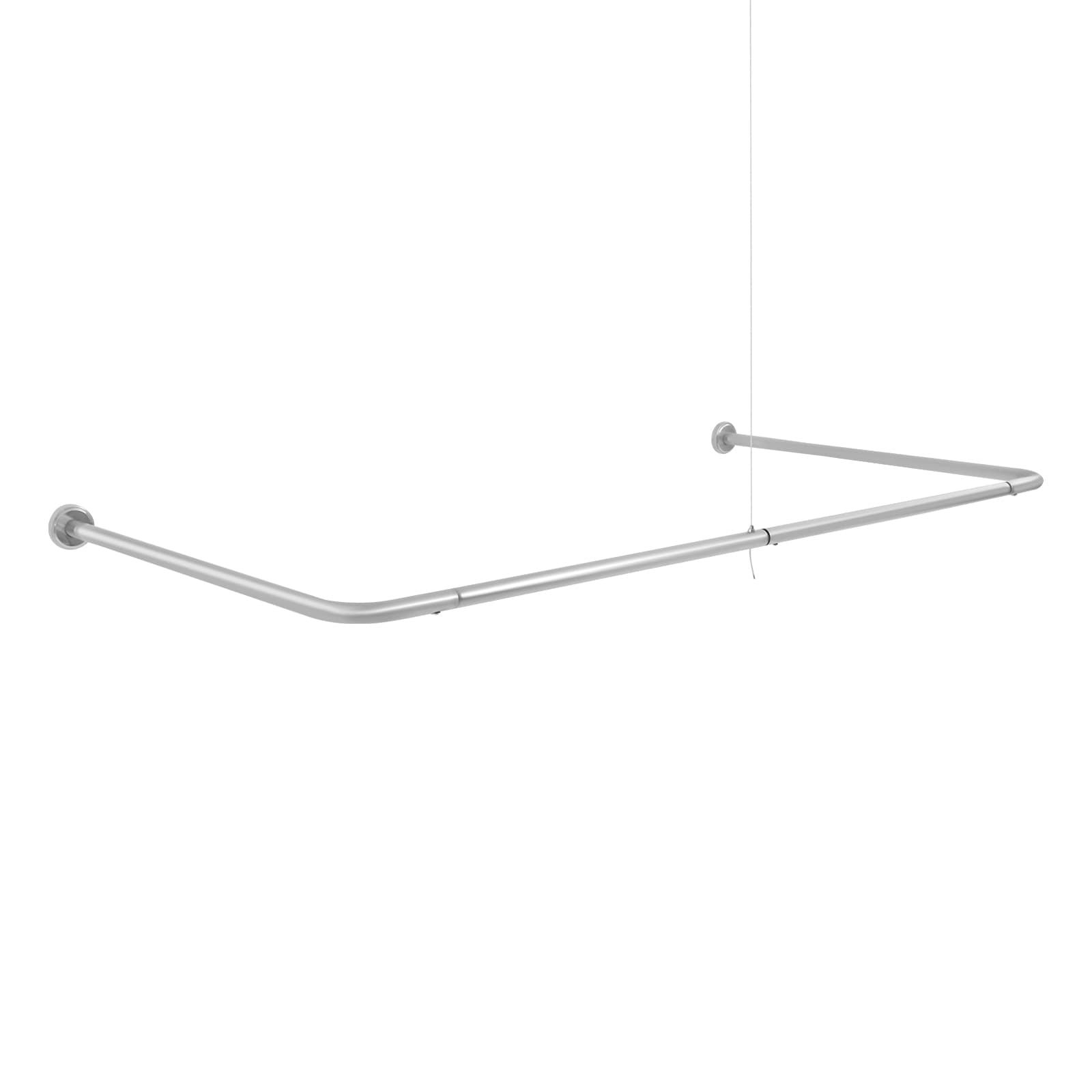 75 x 150-190 x 75 cm U-förmige Duschvorhangstange - Silber, Duschvorhangstange, U-förmige Wandgardinenstange, verstellbare U-förmige Gardinenstange