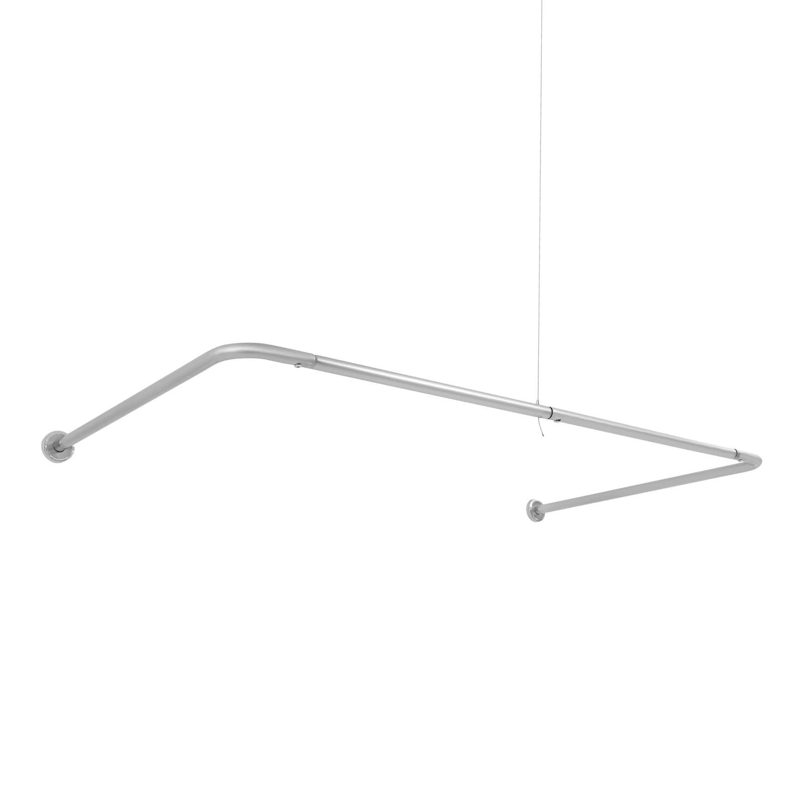 75 x 150-190 x 75 cm U-förmige Duschvorhangstange - Silber, Duschvorhangstange, U-förmige Wandgardinenstange, verstellbare U-förmige Gardinenstange