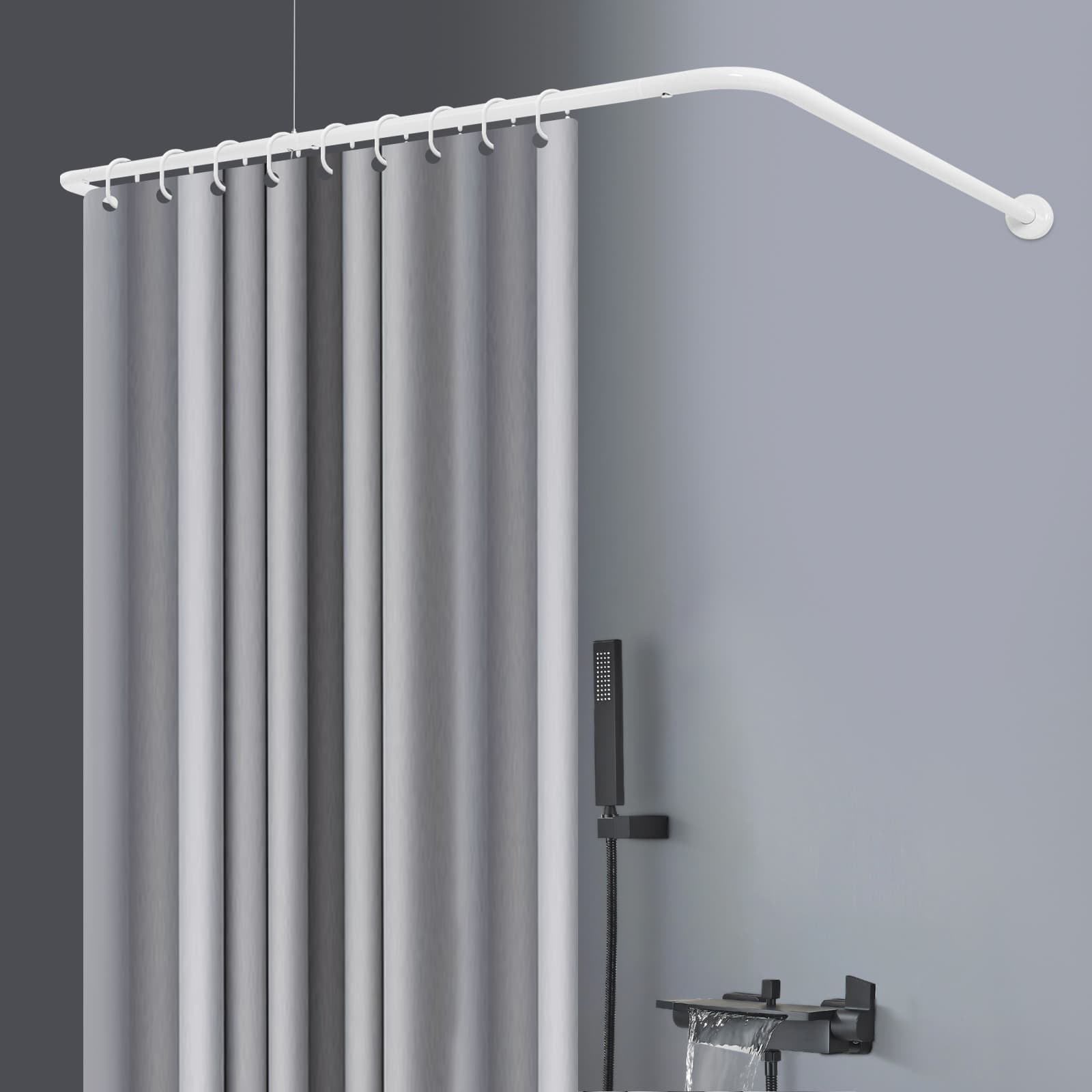 75 x 150-190 x 75 cm U-förmige Duschvorhangstange - Weiß, Duschvorhangstange, U-förmige Wandgardinenstange, verstellbare U-förmige Gardinenstange 75 x 150-190 x 75 cm U-förmige Duschvorhangstange - Weiß, Duschvorhangstange, U-förmige Wandgardinenstange, verstellbare U-förmige Gardinenstange
