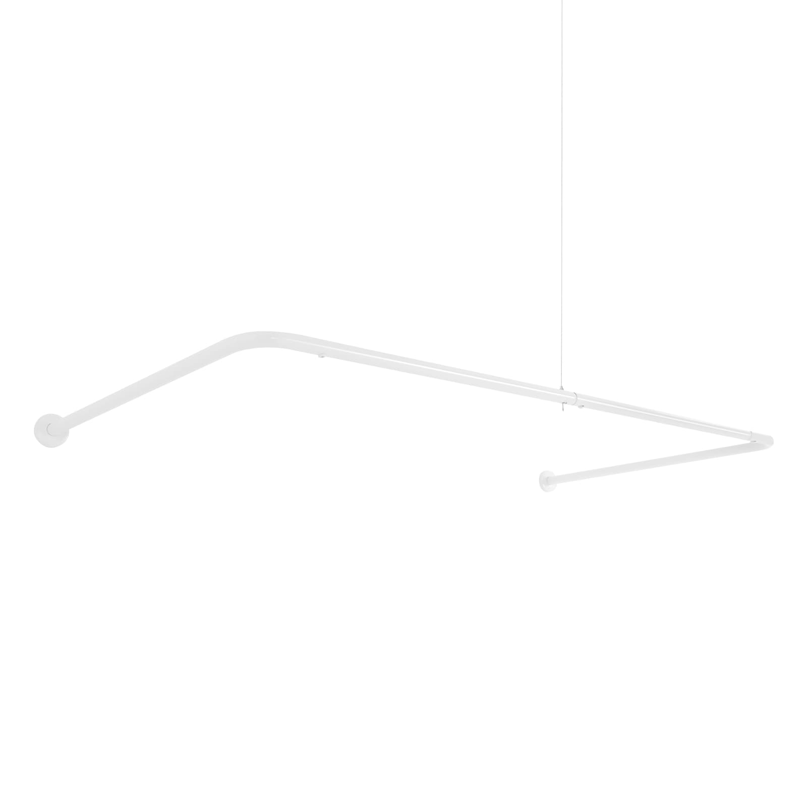 75 x 150-190 x 75 cm U-förmige Duschvorhangstange - Weiß, Duschvorhangstange, U-förmige Wandgardinenstange, verstellbare U-förmige Gardinenstange