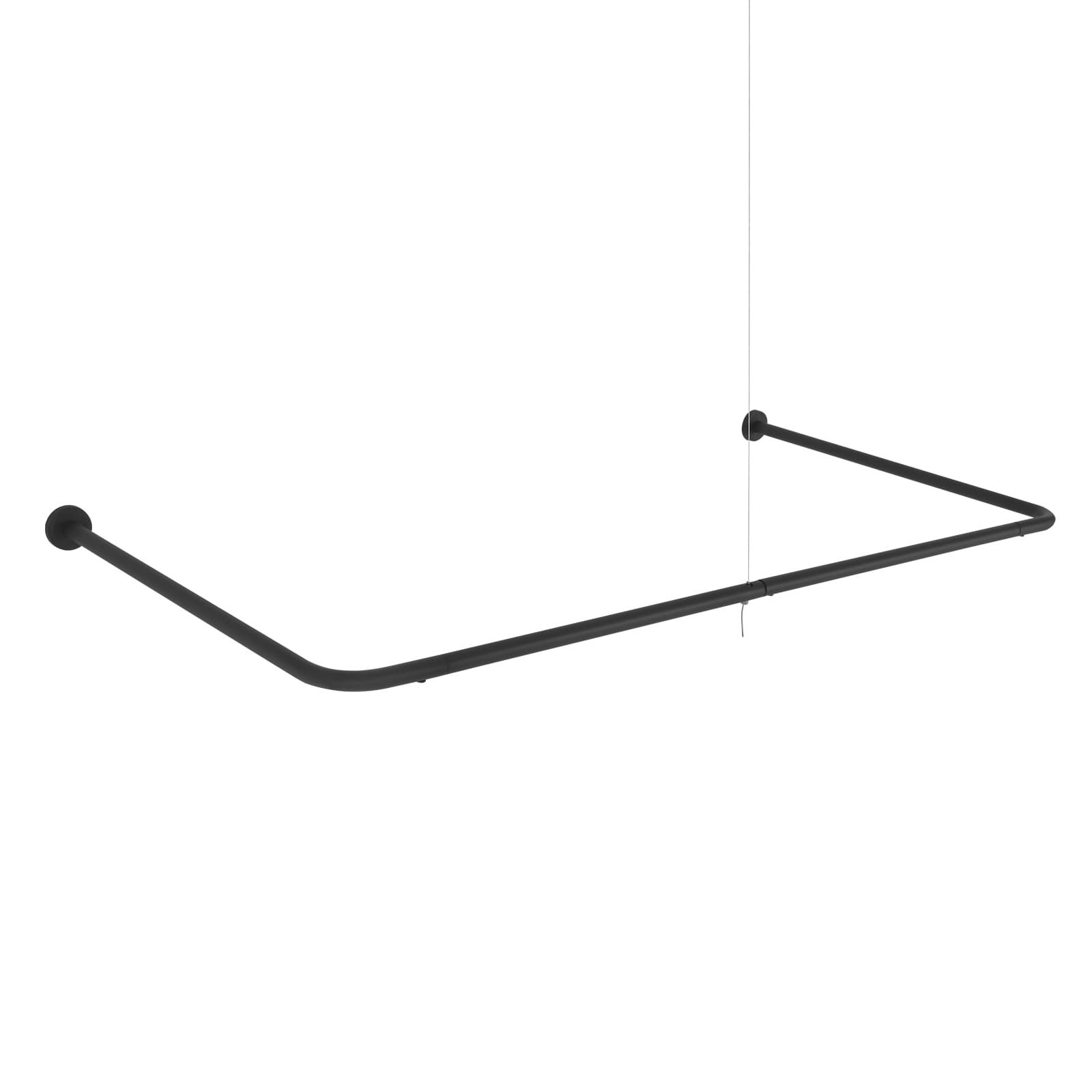 75 x 150-190 x 75 cm U-förmige Duschvorhangstange - Schwarz, Duschvorhangstange, U-förmige Wandgardinenstange, verstellbare U-förmige Gardinenstange