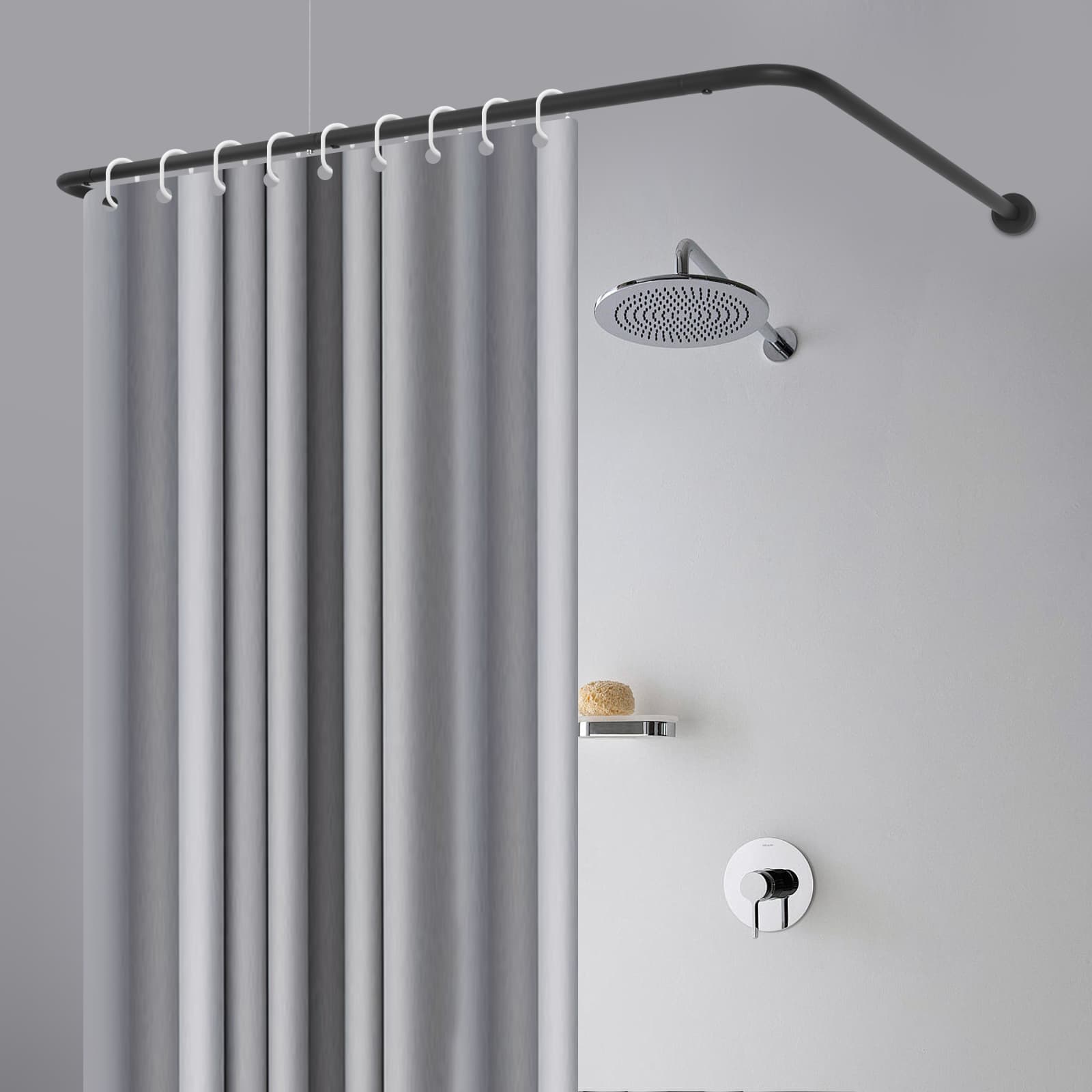 75 x 150-190 x 75 cm U-Shaped Shower Curtain Rod - Black, Shower Curtain Rod, U-Shaped Wall Mounted Curtain Rod, Adjustable U-Shaped Curtain Rod 75 x 150-190 x 75 cm U-Shaped Shower Curtain Rod - Black, Shower Curtain Rod, U-Shaped Wall Mounted Curtain Rod, Adjustable U-Shaped Curtain Rod