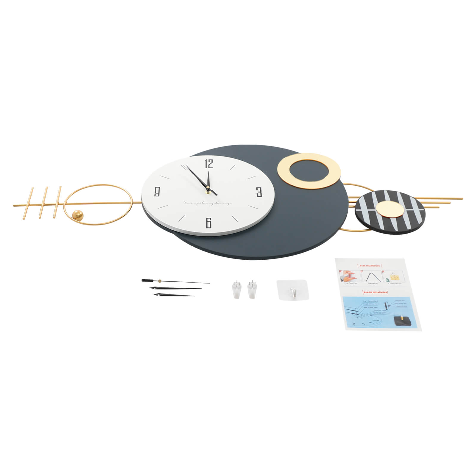 Wall Clock, Modern Decorative Art Clock, Battery Powered Metal Wall Decor Clock for Bedroom Kitchen Office Indoor Wall Clock, Modern Decorative Art Clock, Battery Powered Metal Wall Decor Clock for Bedroom Kitchen Office Indoor