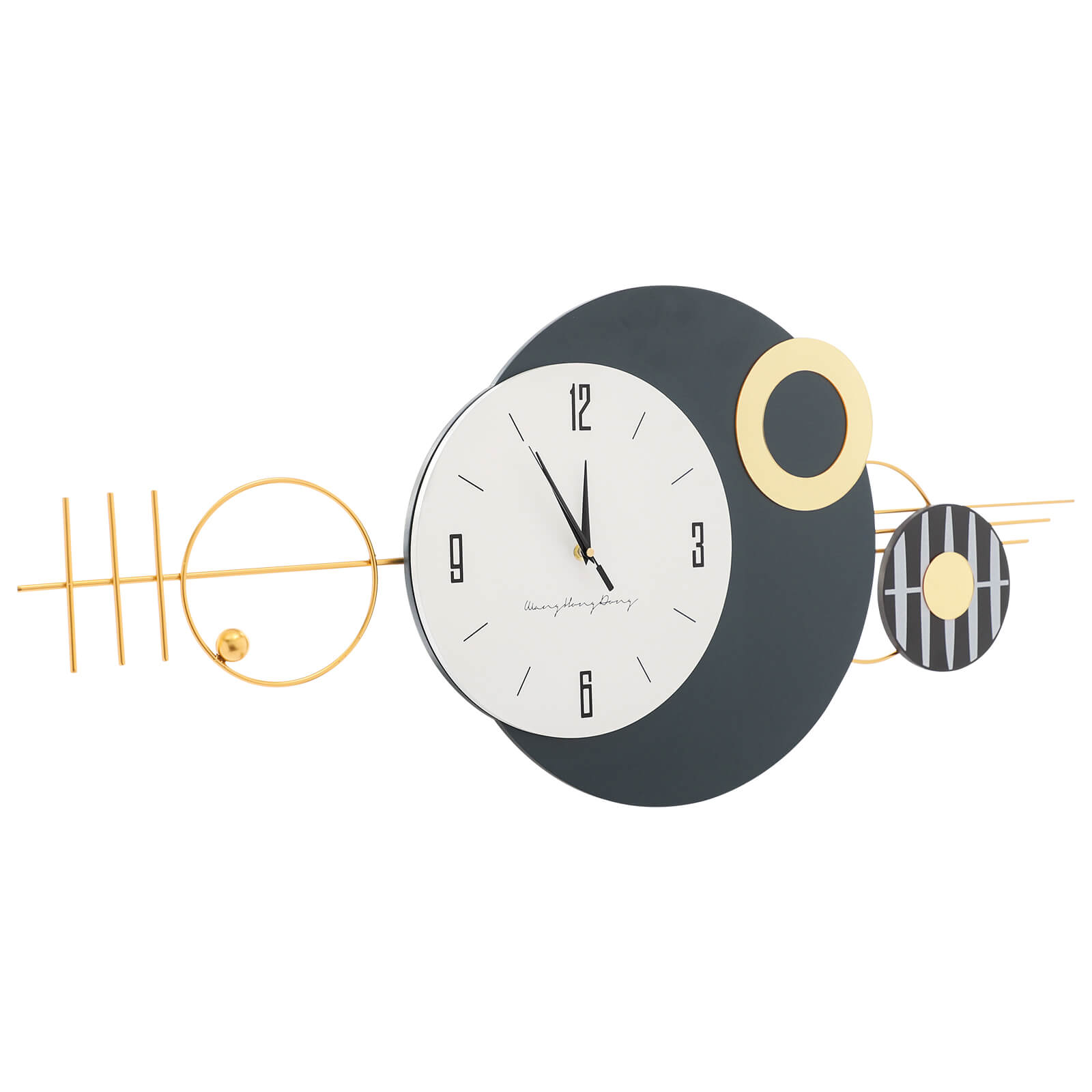 Wall Clock, Modern Decorative Art Clock, Battery Powered Metal Wall Decor Clock for Bedroom Kitchen Office Indoor