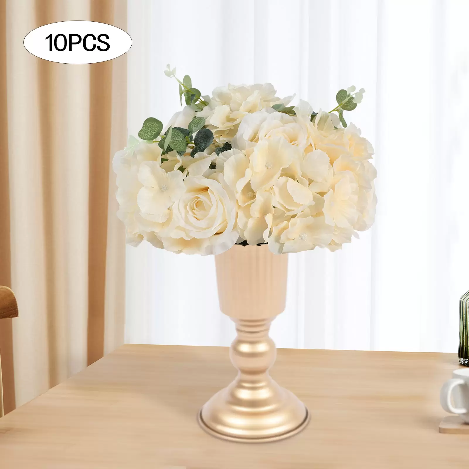 10 künstlichen Blumen Rosen gefälschte Blumen Kugeln Arrangement Bouquet Künstliche Rosen für Hochzeit Party Mittelpunkt Dekorationen