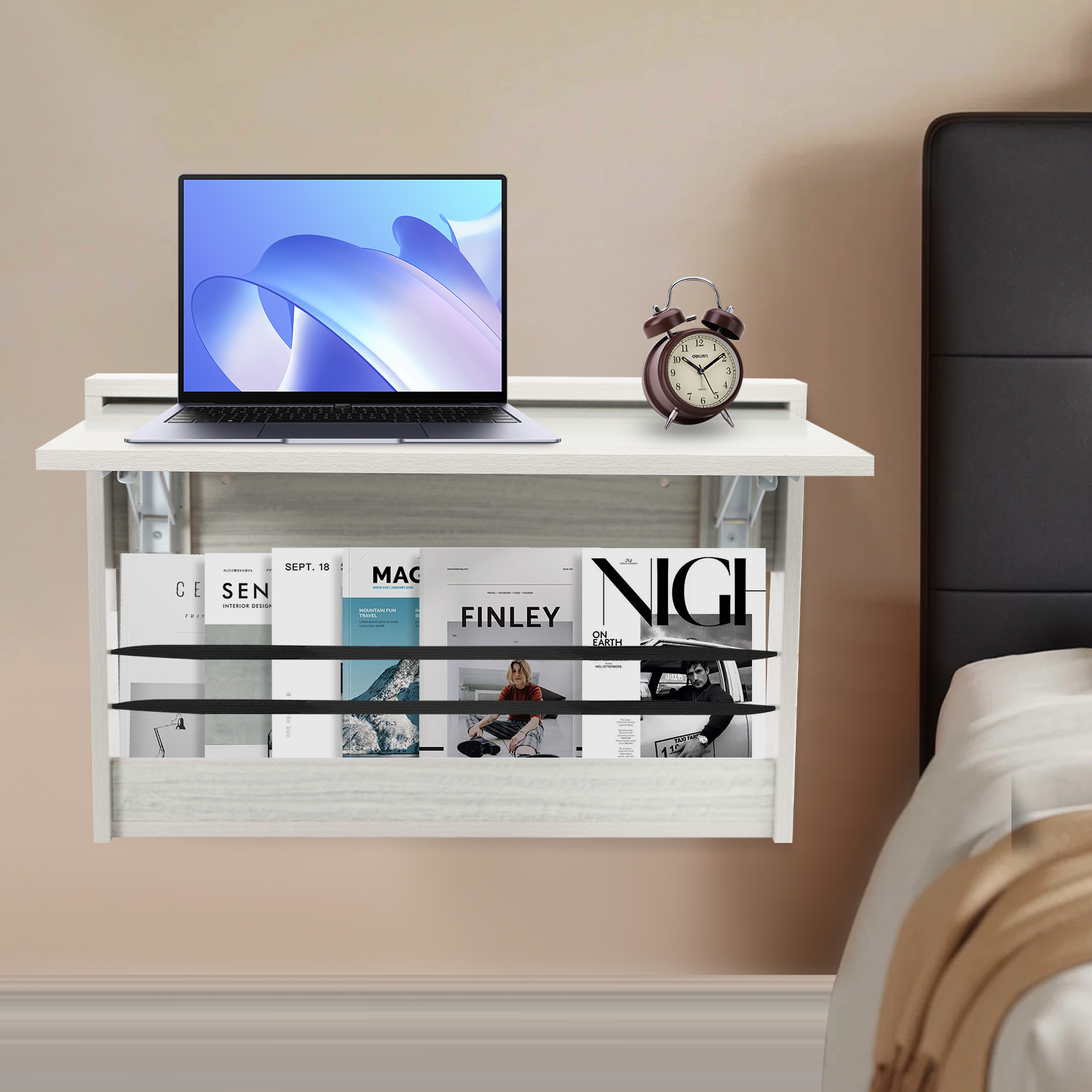 24.8x16.3in Folding Wall Table, Fold Down Table Wall Mounted, Wall Mounted Folding Table for Living rooms, Bedrooms
