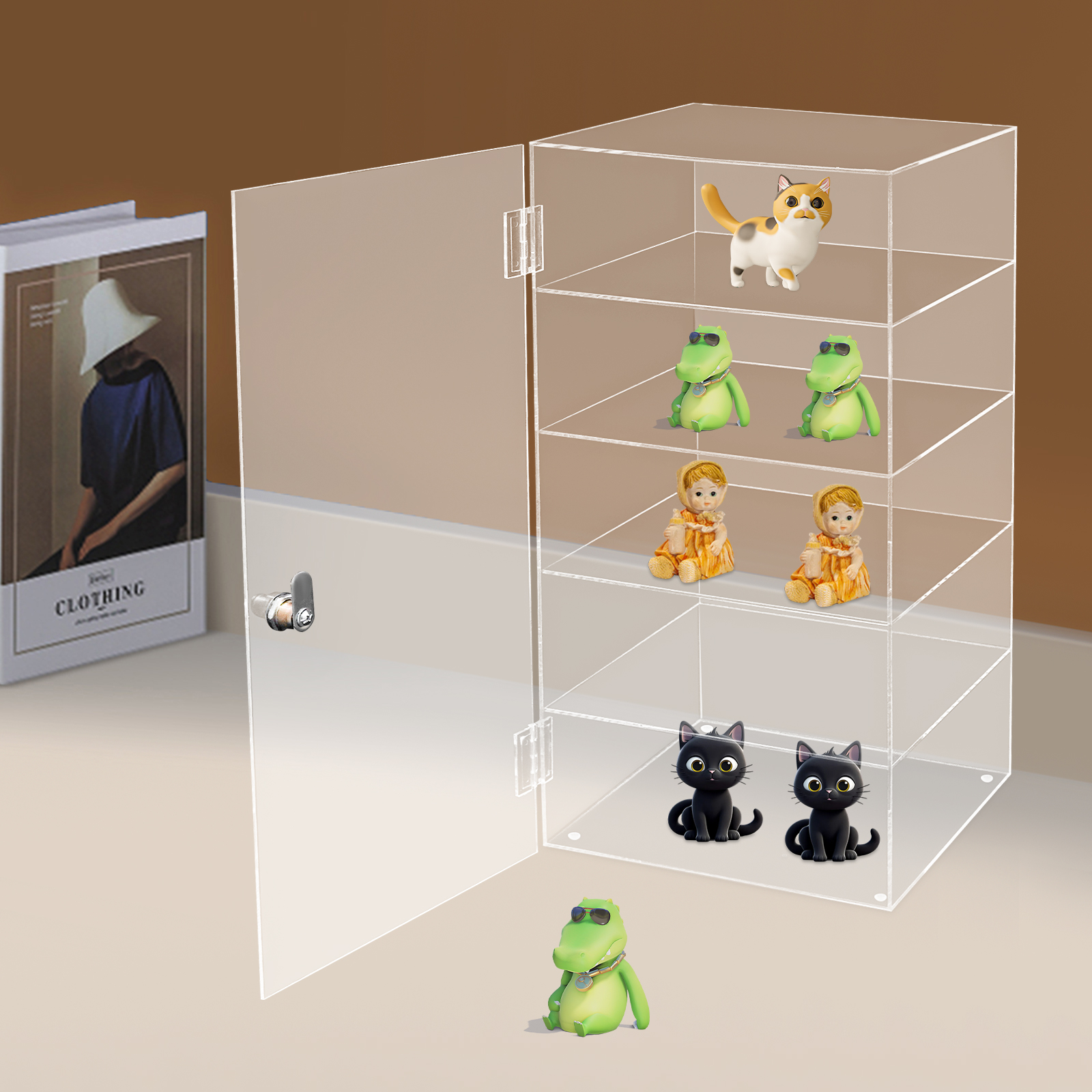Vitrina De Acrílico Transparente 10x15 Cm – Caja De Exhibición Con Tapa, Ideal Para Coleccionables Y Figuras