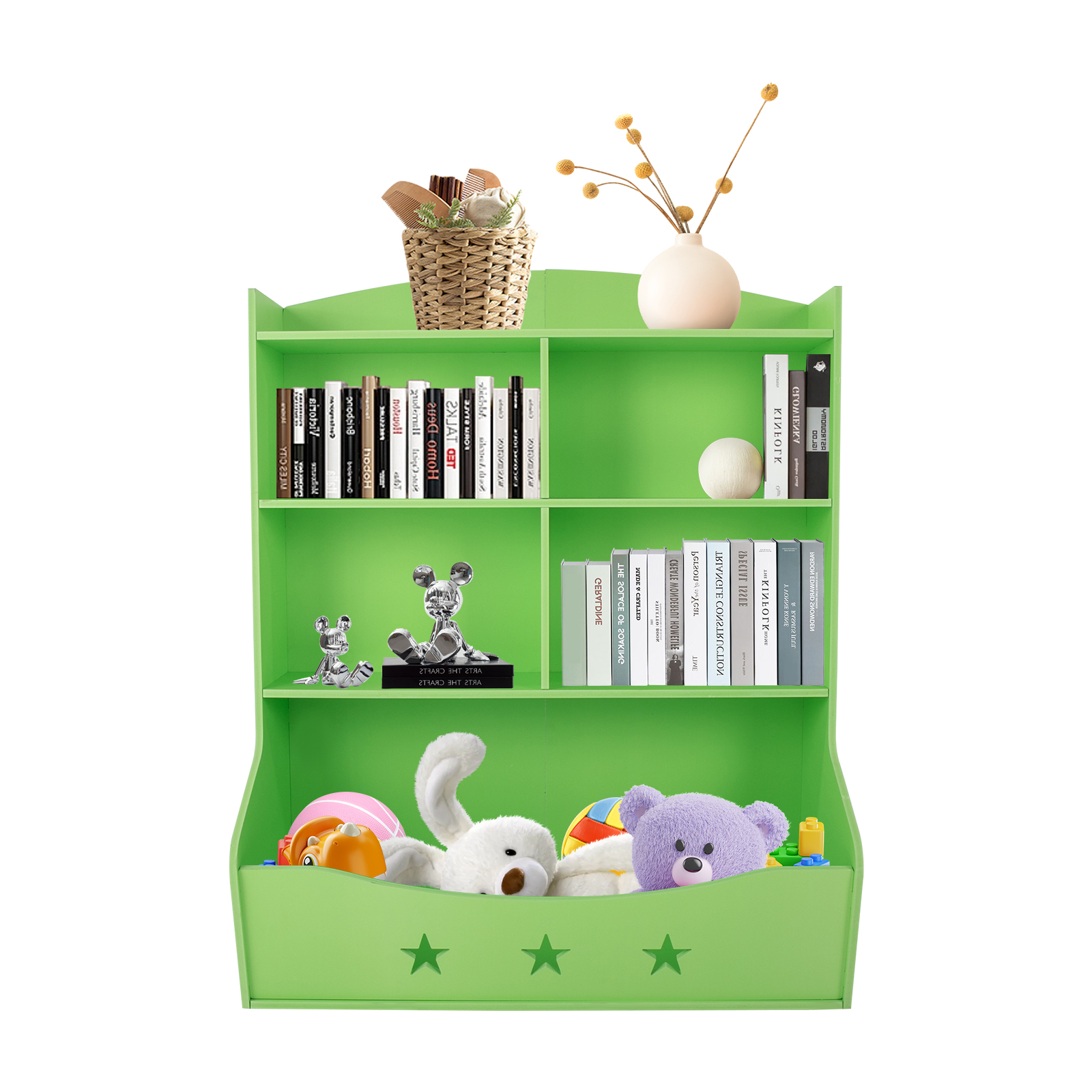 Kinderaufbewahrungsorganisator, Buch- und Spielzeugaufbewahrungsschrank, Home Organisation Spielzeug Bücherregal
