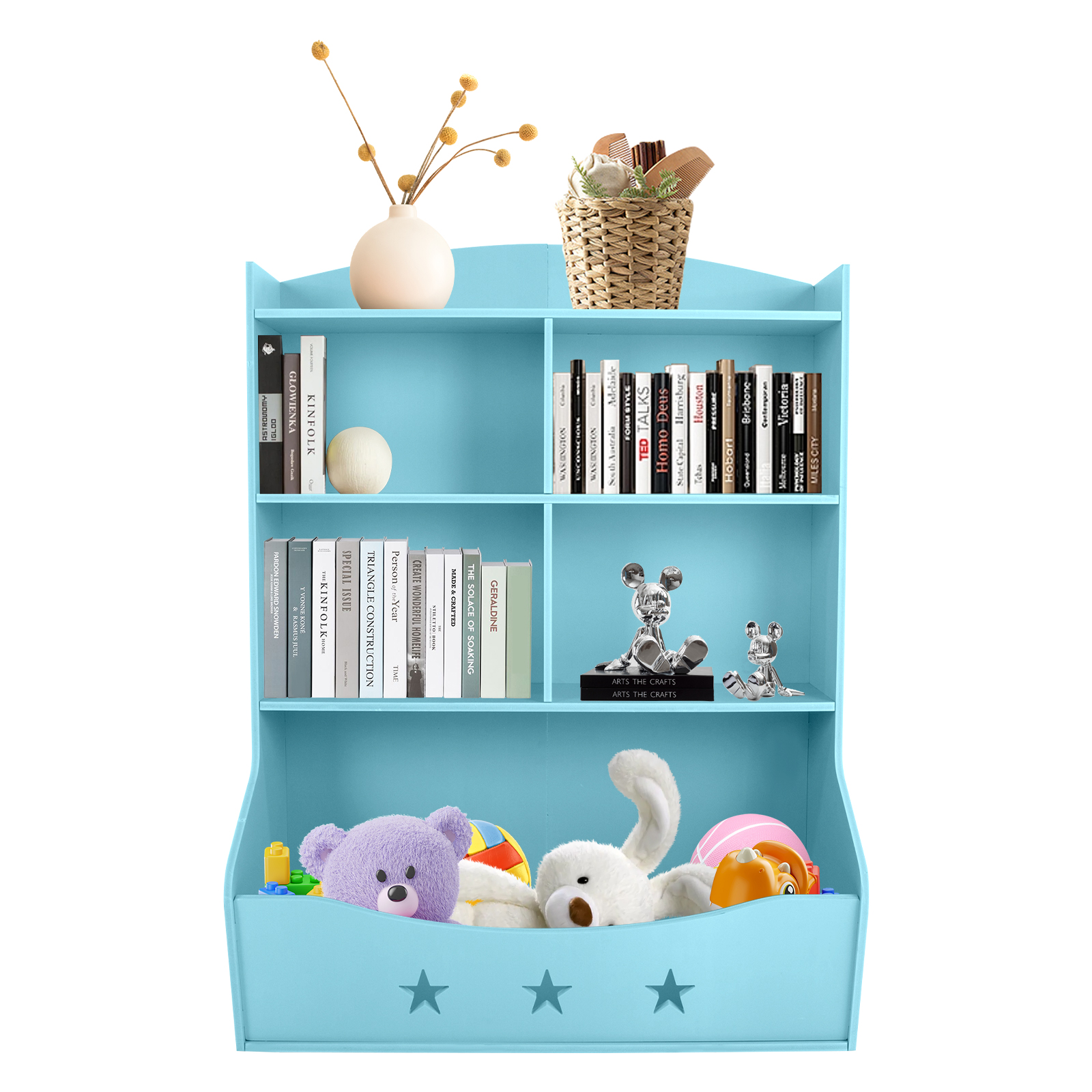 Kinderaufbewahrungsorganisator, Buch- und Spielzeugaufbewahrungsschrank, Home Organisation Spielzeug Bücherregal