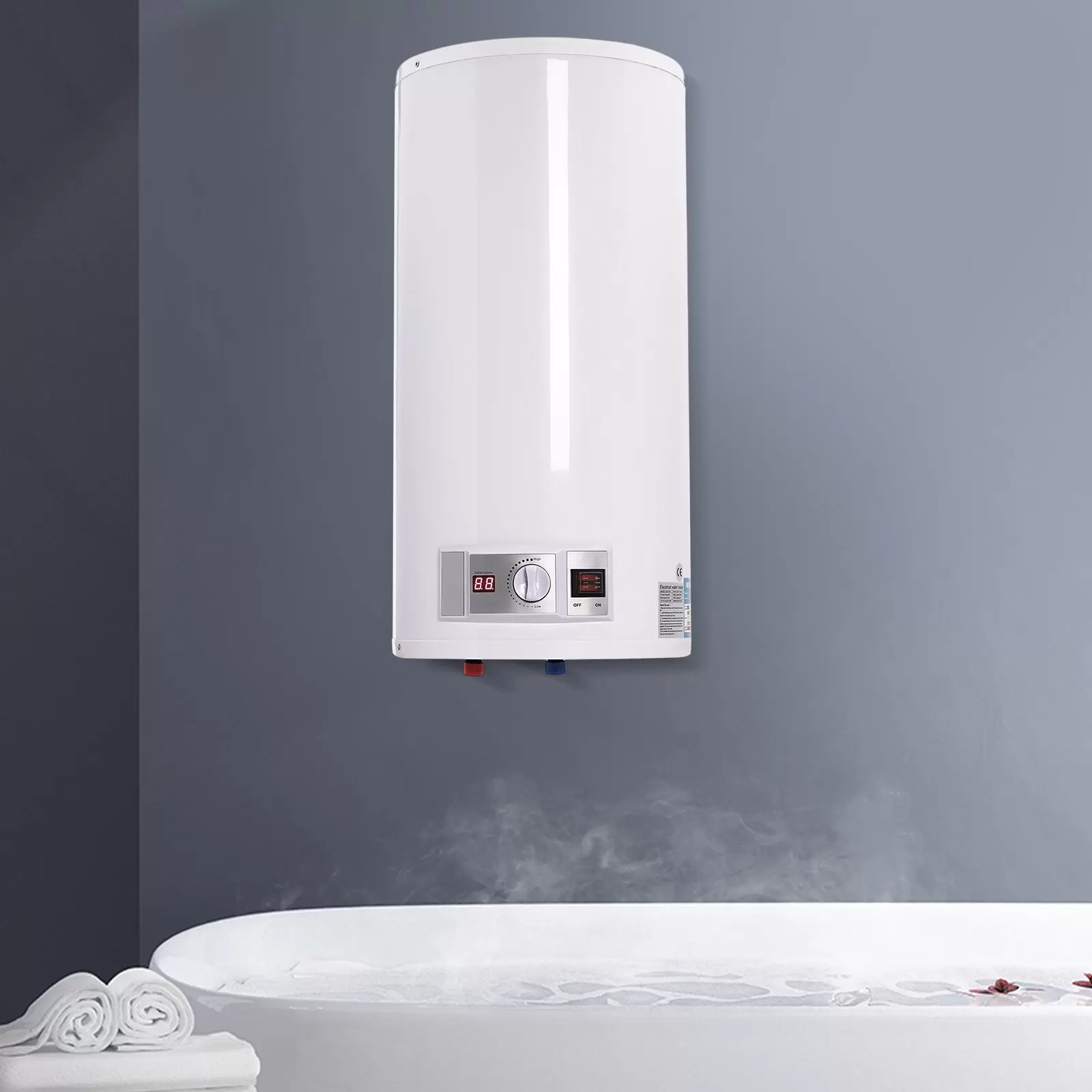 Mini chauffe-eau électrique à réservoir de 2,5 gallons (environ 6,5 litres) (ME25), élimine le temps d'attente pour l'eau chaude