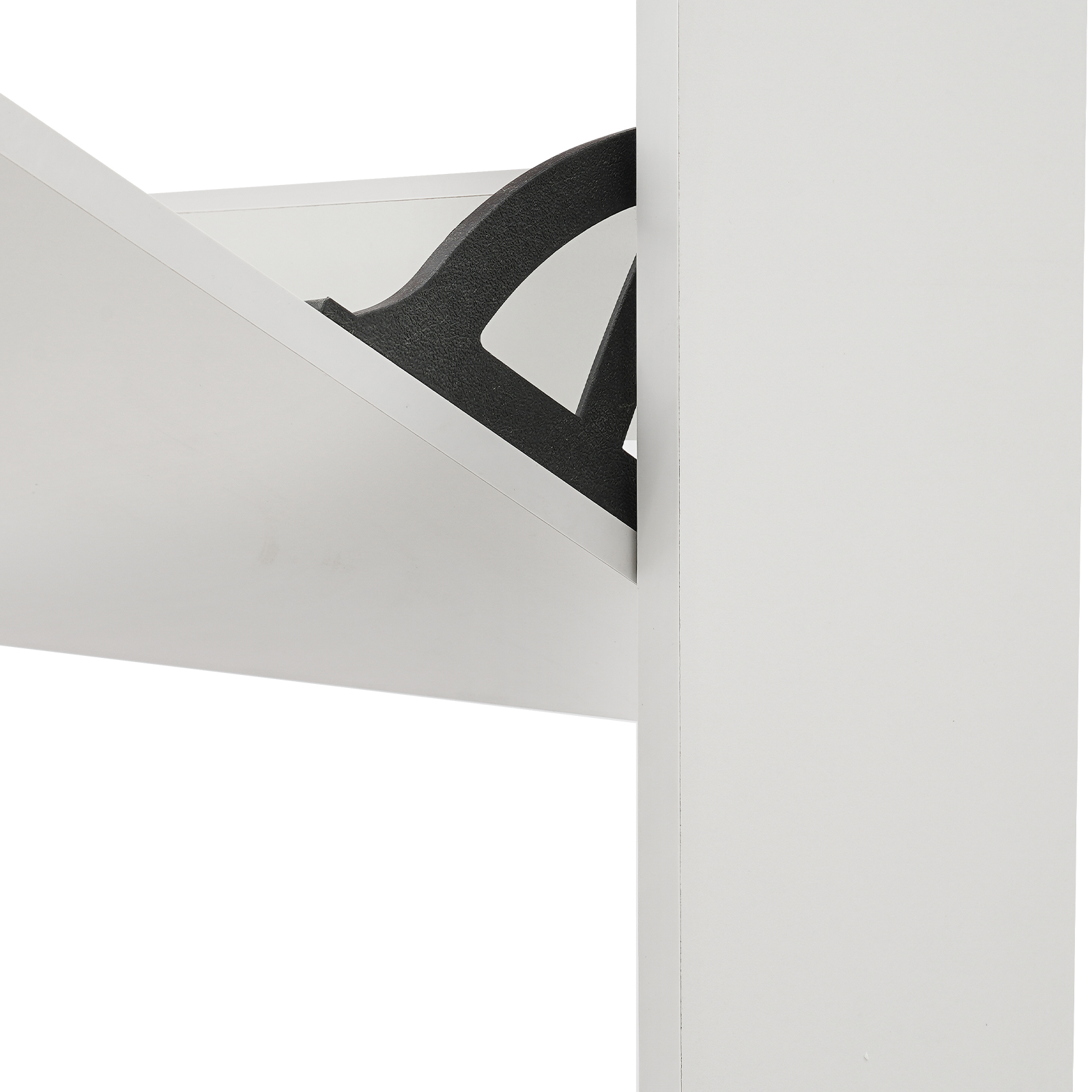 Weißer Schuhschrank mit Klappe, drei Schubladen mit Fächern, 100 cm, Doppelschublade