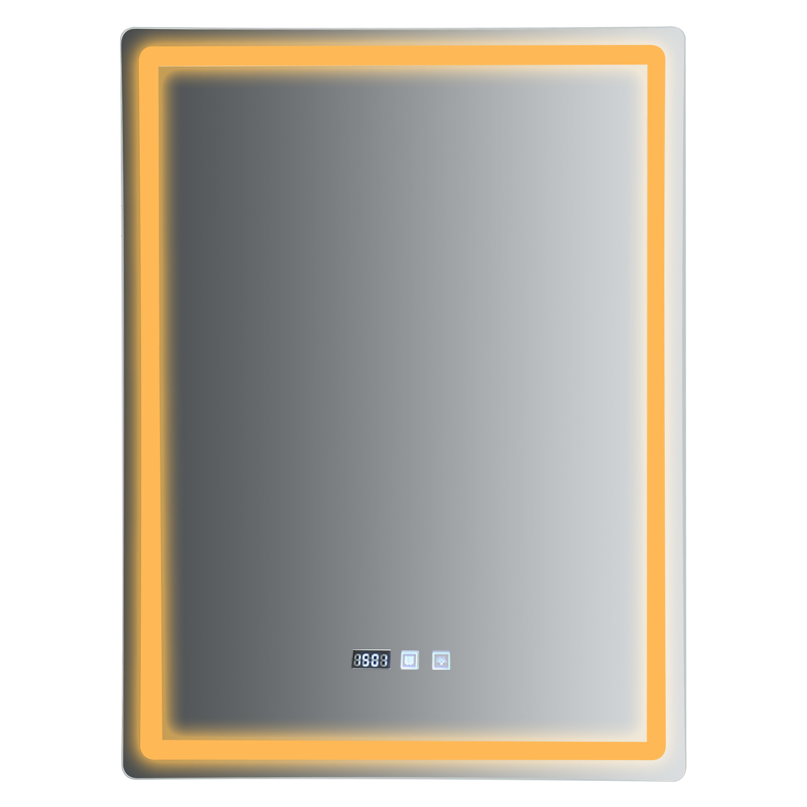 600 x 800 mm LED-Badezimmerspiegel mit Beleuchtung, Badezimmerspiegel mit Lichtbeschlagsdauer, dimmbarer Antibeschlagspiegel