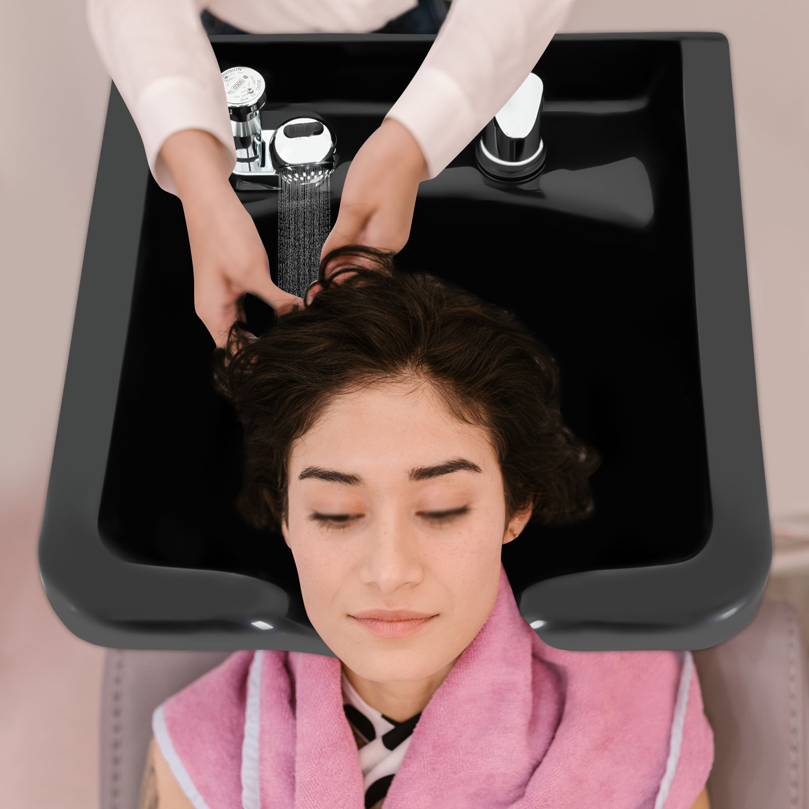Schüssel für Salons Schwarzes Shampoo-Waschbecken aus ABS-Kunststoff für zu Hause Schüssel für Salons Schwarzes Shampoo-Waschbecken aus ABS-Kunststoff für zu Hause