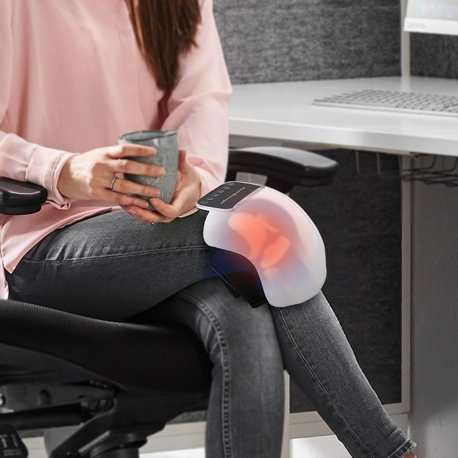 Knie-Massagegerät, Starke Akku Infrarot-Tiefenwärme zur Kniegelenk-Schmerzlinderung, Therapie bei Arthritis, Schwellungen, Steifheit, Bänder- & Muskelverletzung