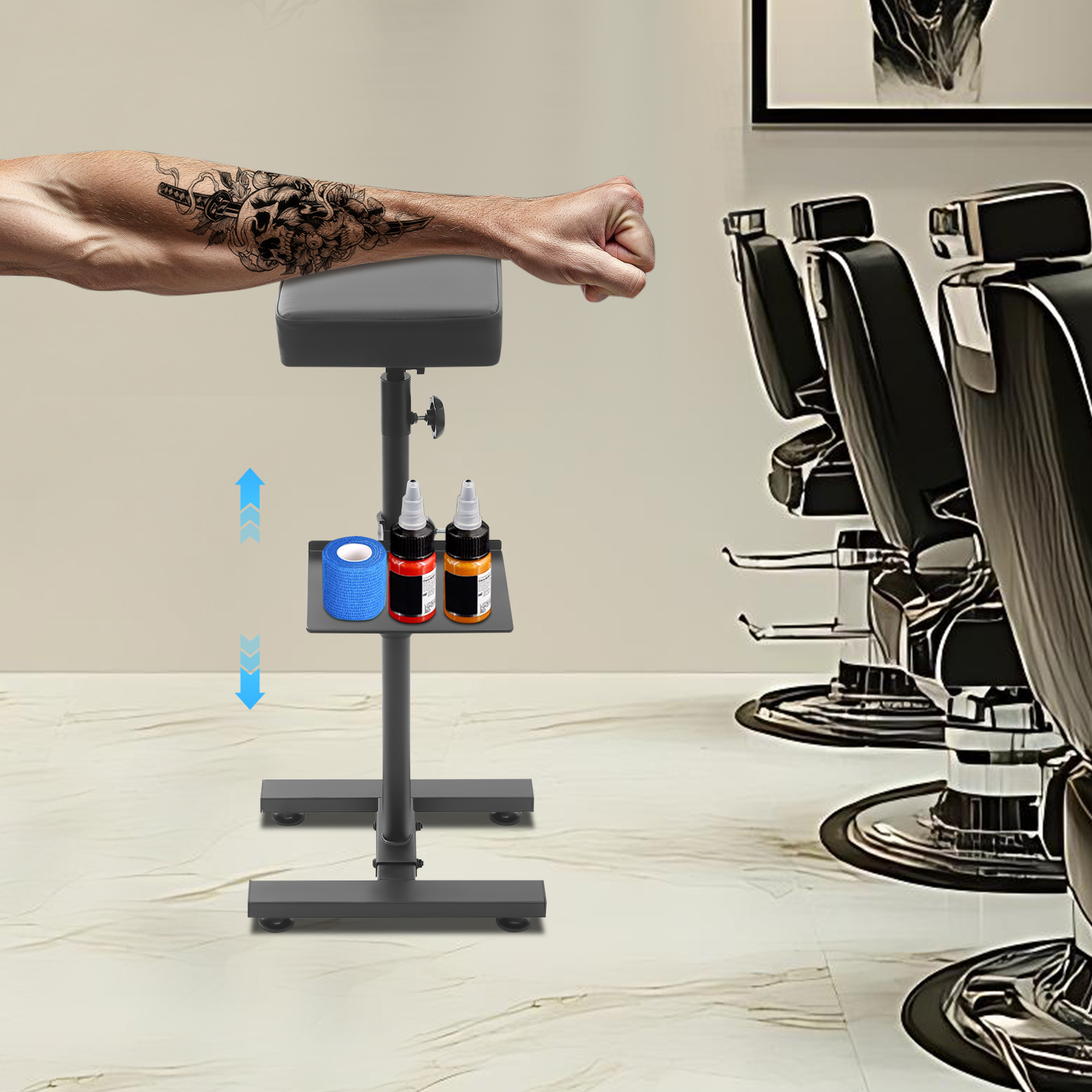 Verstelbare tattoowerkbank met blad voor tattoostudio