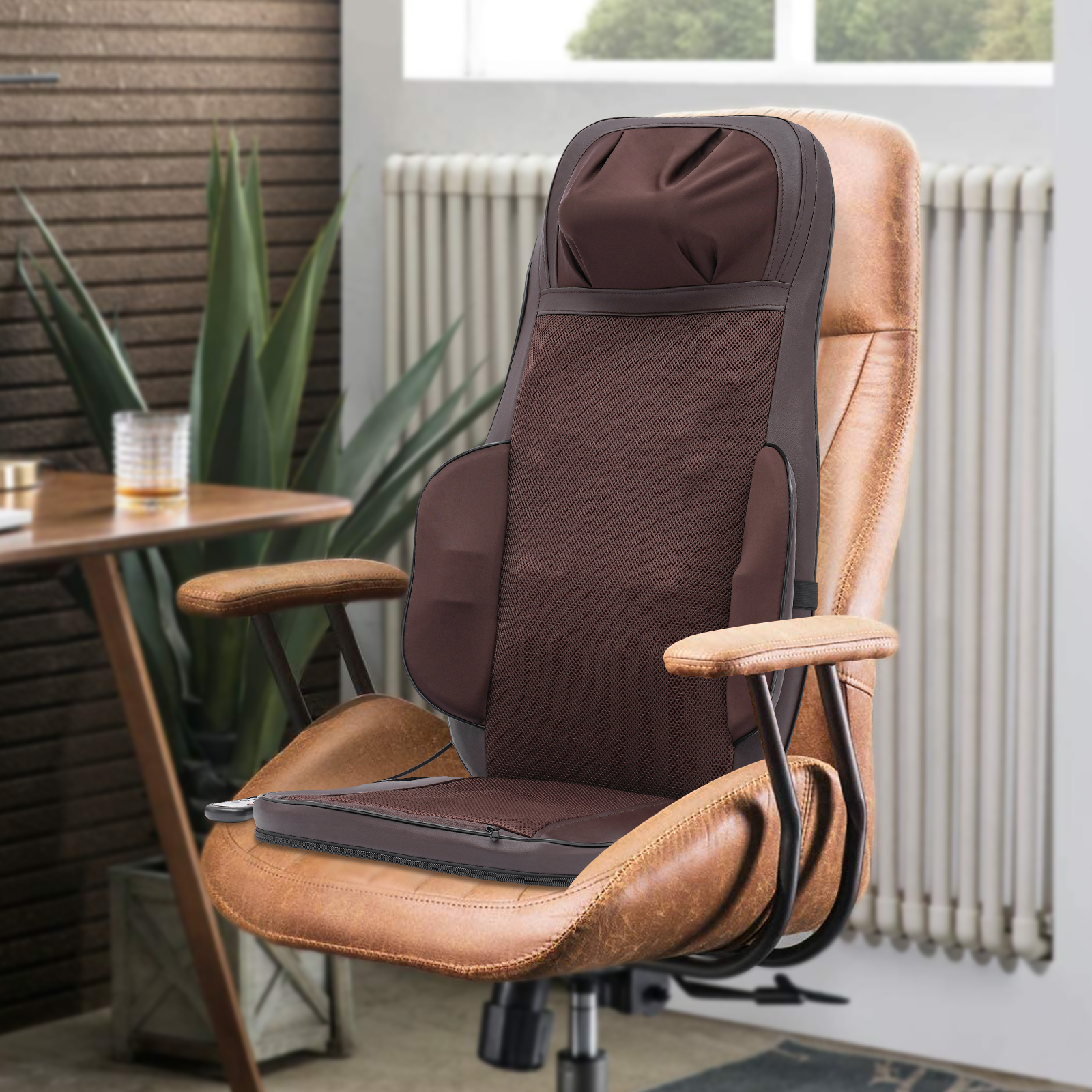 Kompressionsmassage Sitz, Rückenmassagegerät mit Wärme, Massage von Nacken, Schultern, Rücken und Oberschenkeln