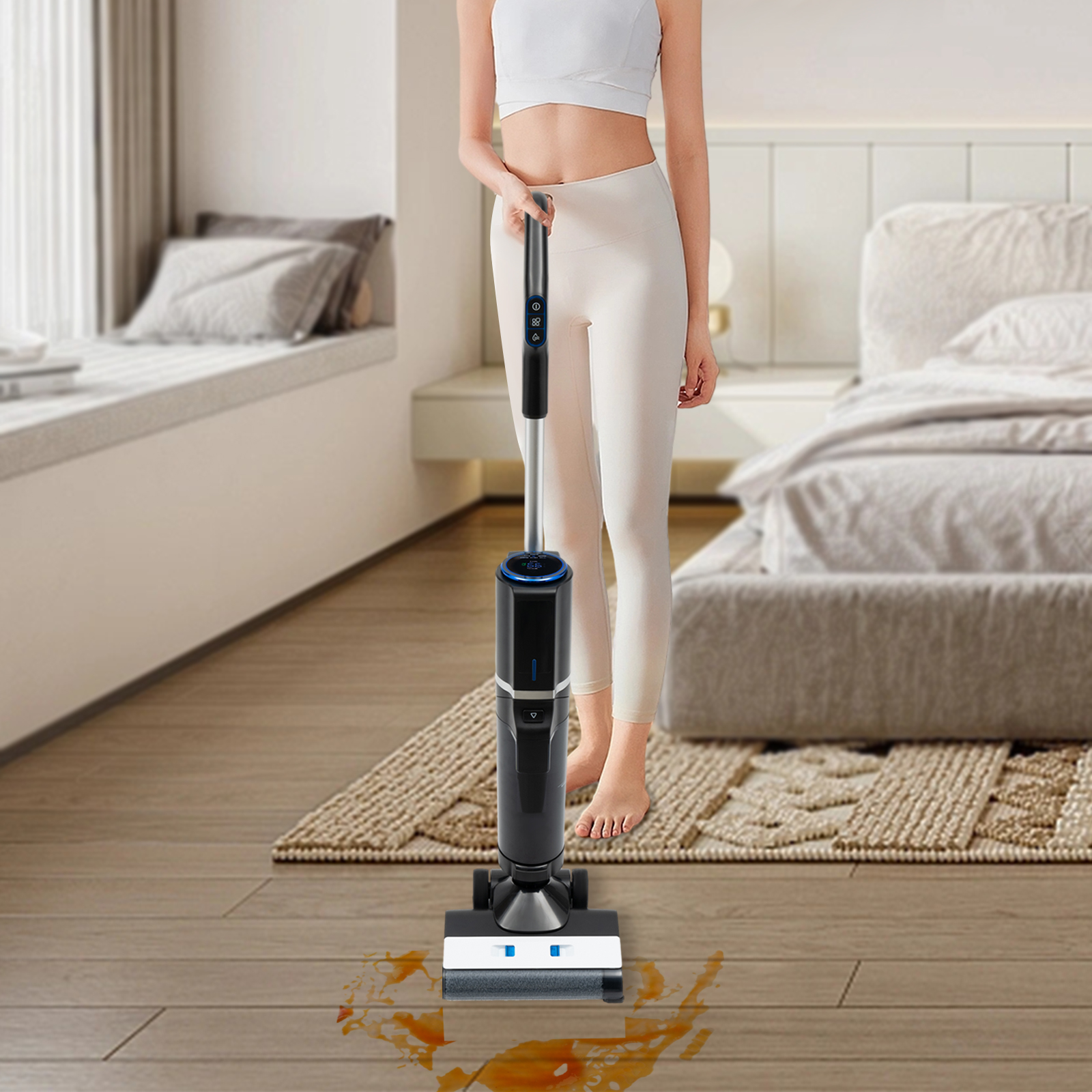 Kabelloser Staubsauger, Nass-/Trockensauger mit Ein-Schritt-Reinigung, Smart Screen und Sprachansagen