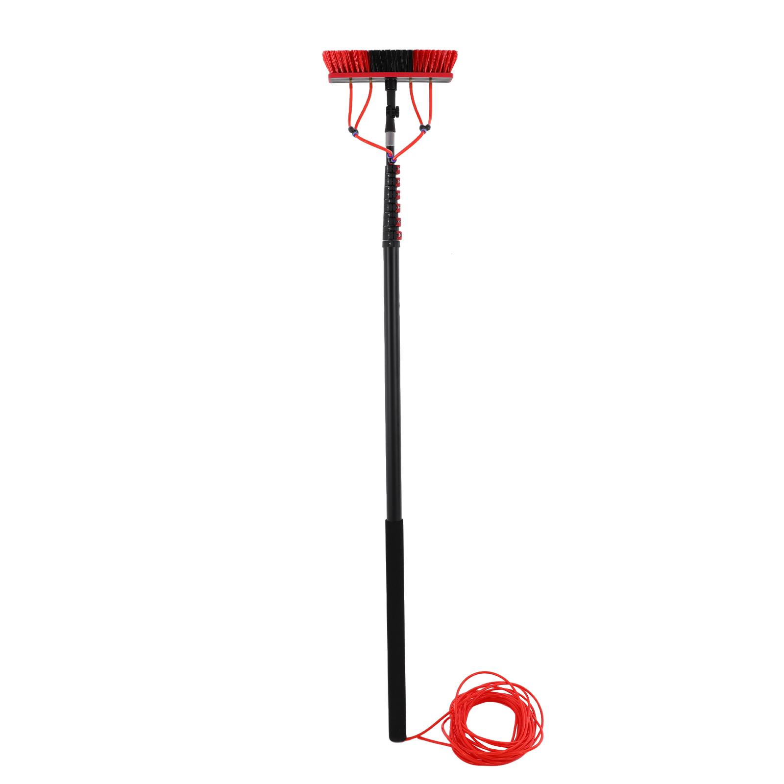 35.43ft Telescopic Rod Window Cleaner, Window Cleaning Equipment, Window Cleaning Tool - 35cm Brush Head