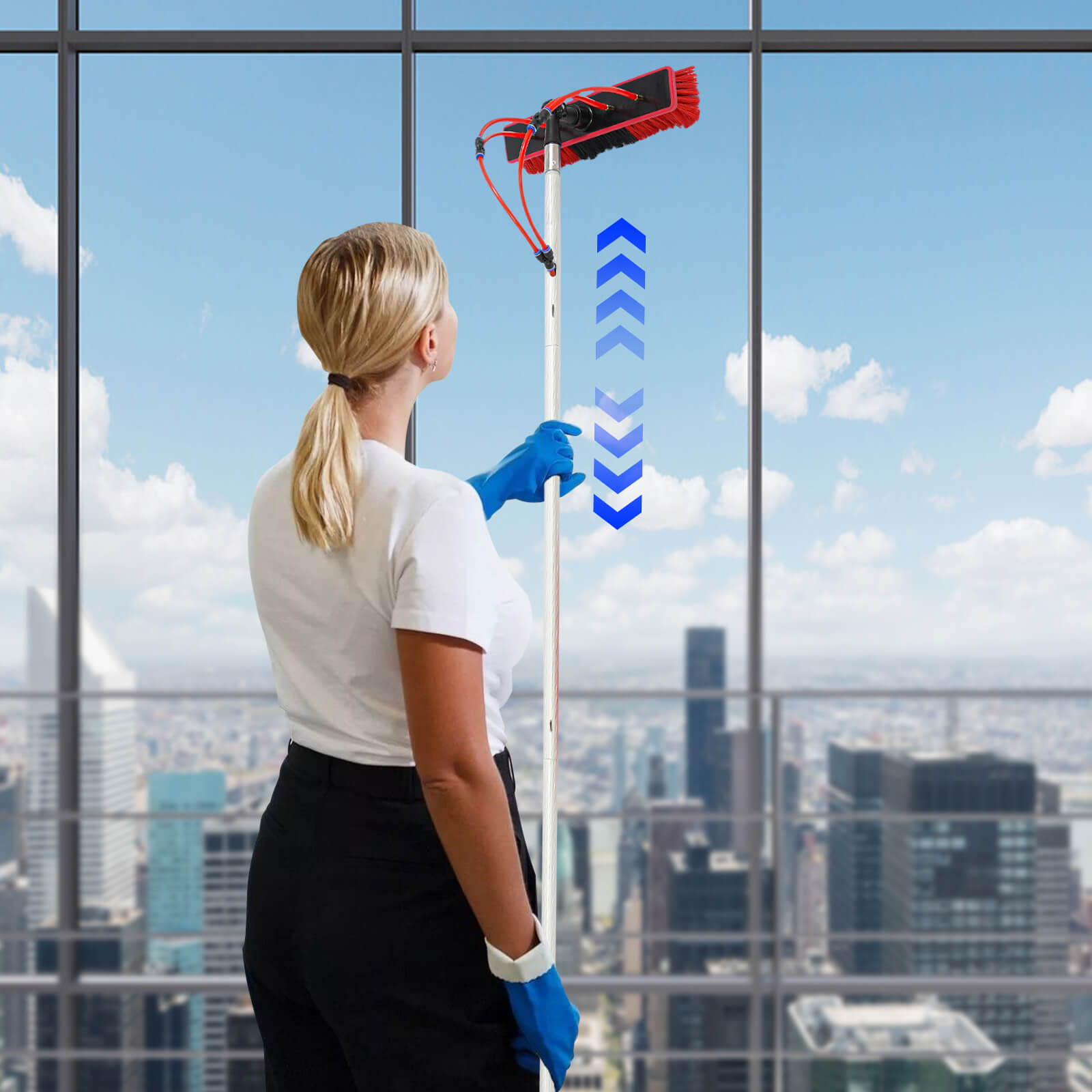 Solar Panel Cleaning Brush Adjustable Pole Cleaning Kit, Solar Panel Cleaning Pole and Outdoor Window Washing Equipment Solar Panel Cleaning Brush Adjustable Pole Cleaning Kit, Solar Panel Cleaning Pole and Outdoor Window Washing Equipment