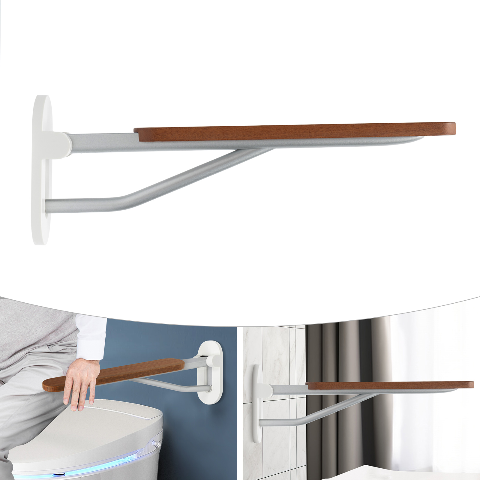 Toilettenhandläufe, Badezimmer, Pflegeheim, barrierefrei, klappbare Handläufe für behinderte Menschen
