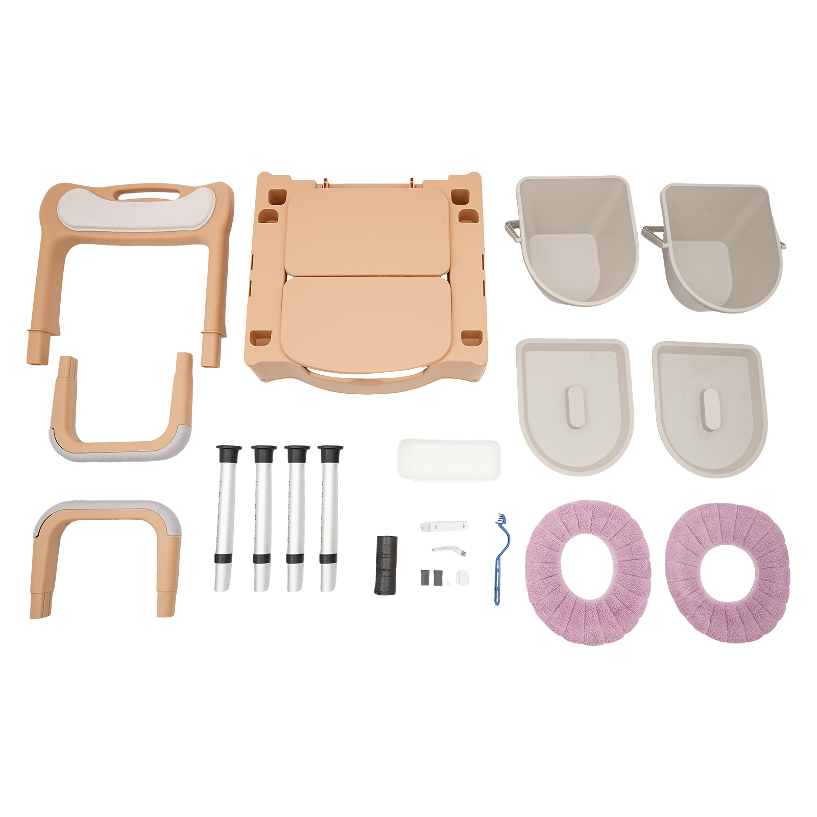 Nachttisch-Toilettenstuhl, tragbarer Toilettenstuhl, höhenverstellbare Toilettentoilette für den Heimgebrauch Nachttisch-Toilettenstuhl, tragbarer Toilettenstuhl, höhenverstellbare Toilettentoilette für den Heimgebrauch