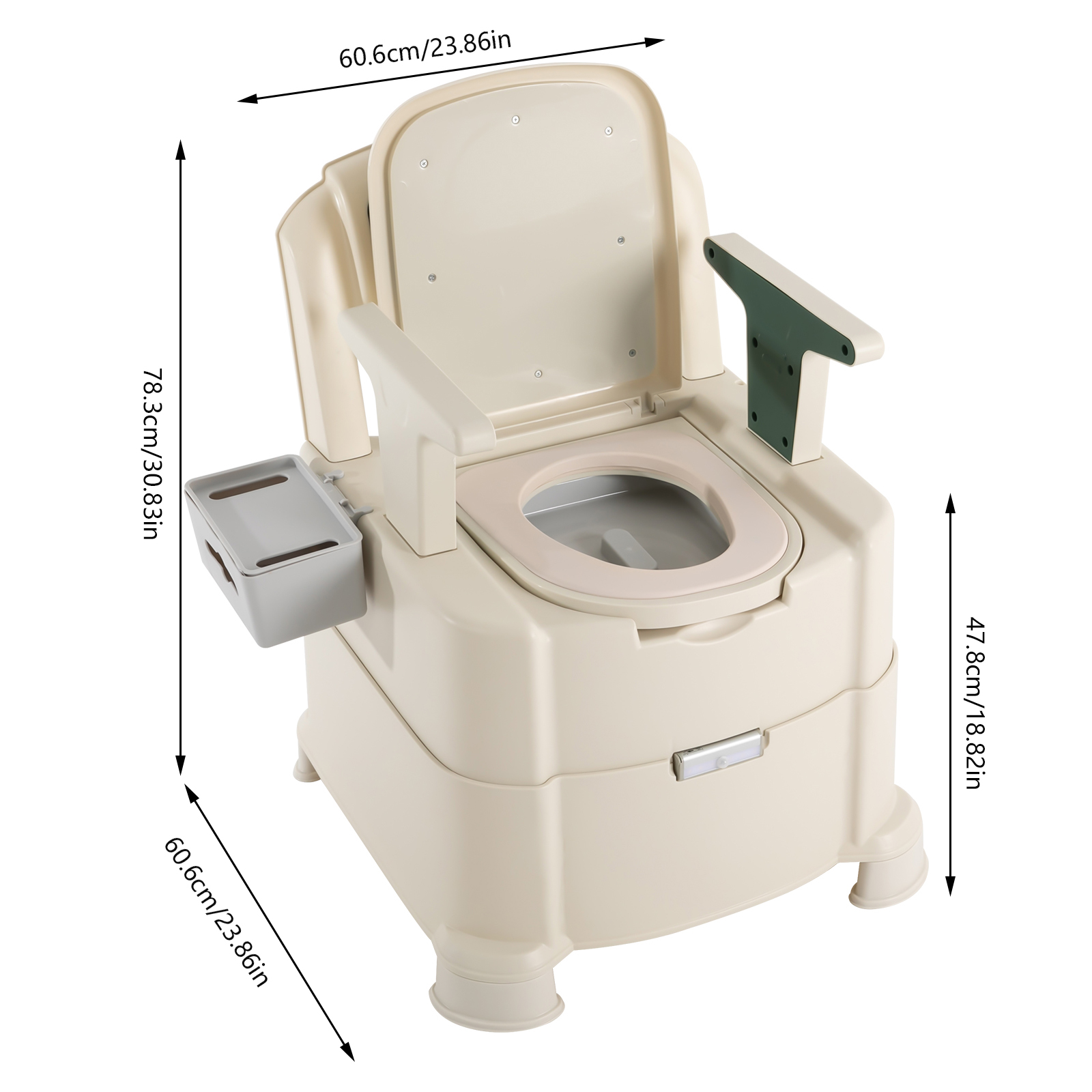 CNCEST Tragbare Nachttoilette mit Sensor-Nachtlicht CNCEST Tragbare Nachttoilette mit Sensor-Nachtlicht