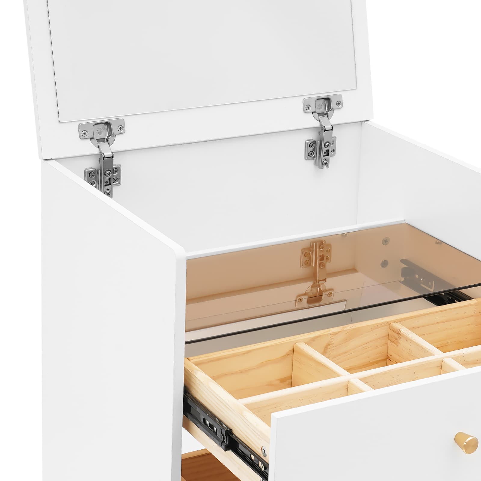 Dressing table small size flip-top - with mirror,Makeup Desk with Mirror, Compact Dressing Table, Small Make Up Table