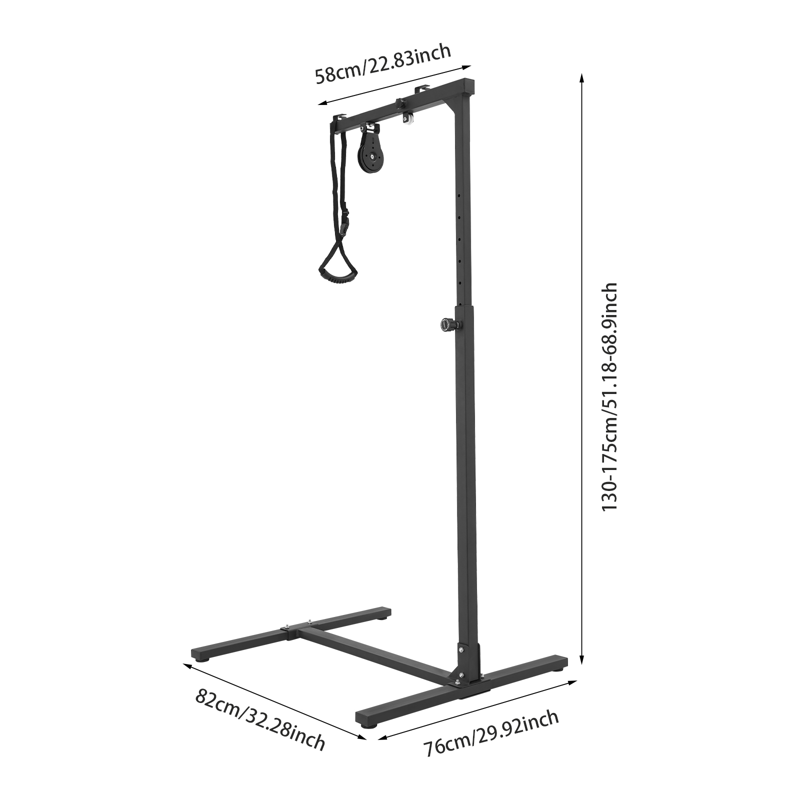 Black Multifunctional Standing Frame, Bed Lift for Elderly, Stand Up Assist Bar for Most Hospitals, Medical Beds
