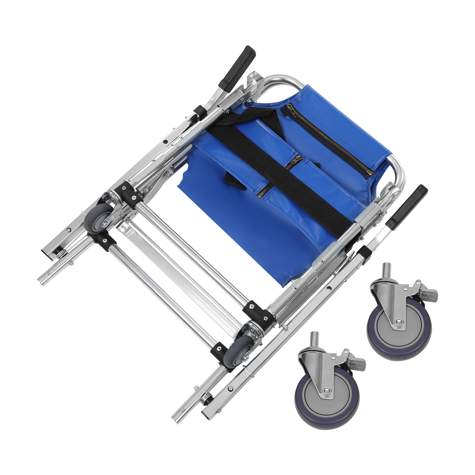 Faltbarer Notfall-Treppenrollstuhl, Treppenrollstuhl, Faltbarer Transport-Treppenrollstuhl – Blau