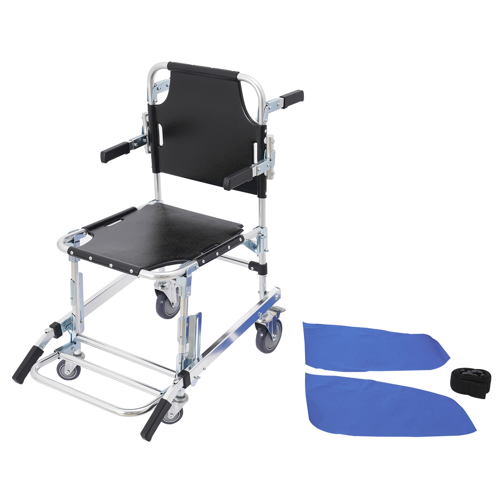 Black Stair Chair, Folding Stair Chair, Evacuation Chair for Firefighters used in Fire Accidents, Schools, Hospitals