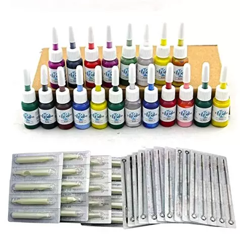 Tattoomaschine Tattoo Set 2 Tattoo Maschine 20 Farben Tinten Netzteil Tätowier Gun
