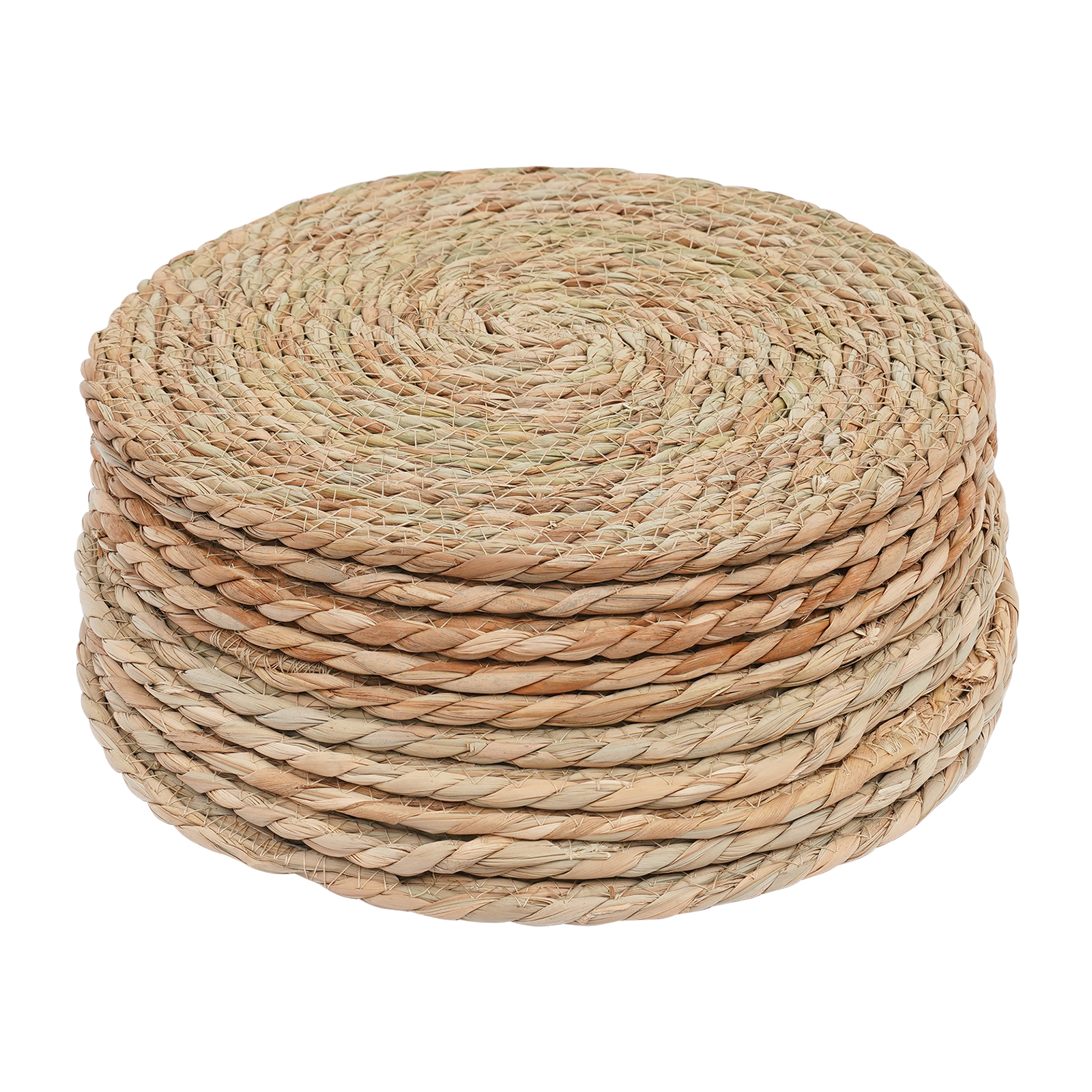 Hellbraune runde geflochtene Tischsets 40 Stück, 30cm rustikale Rohrkolben-Tellerunterlagen für Esstisch Dekoration