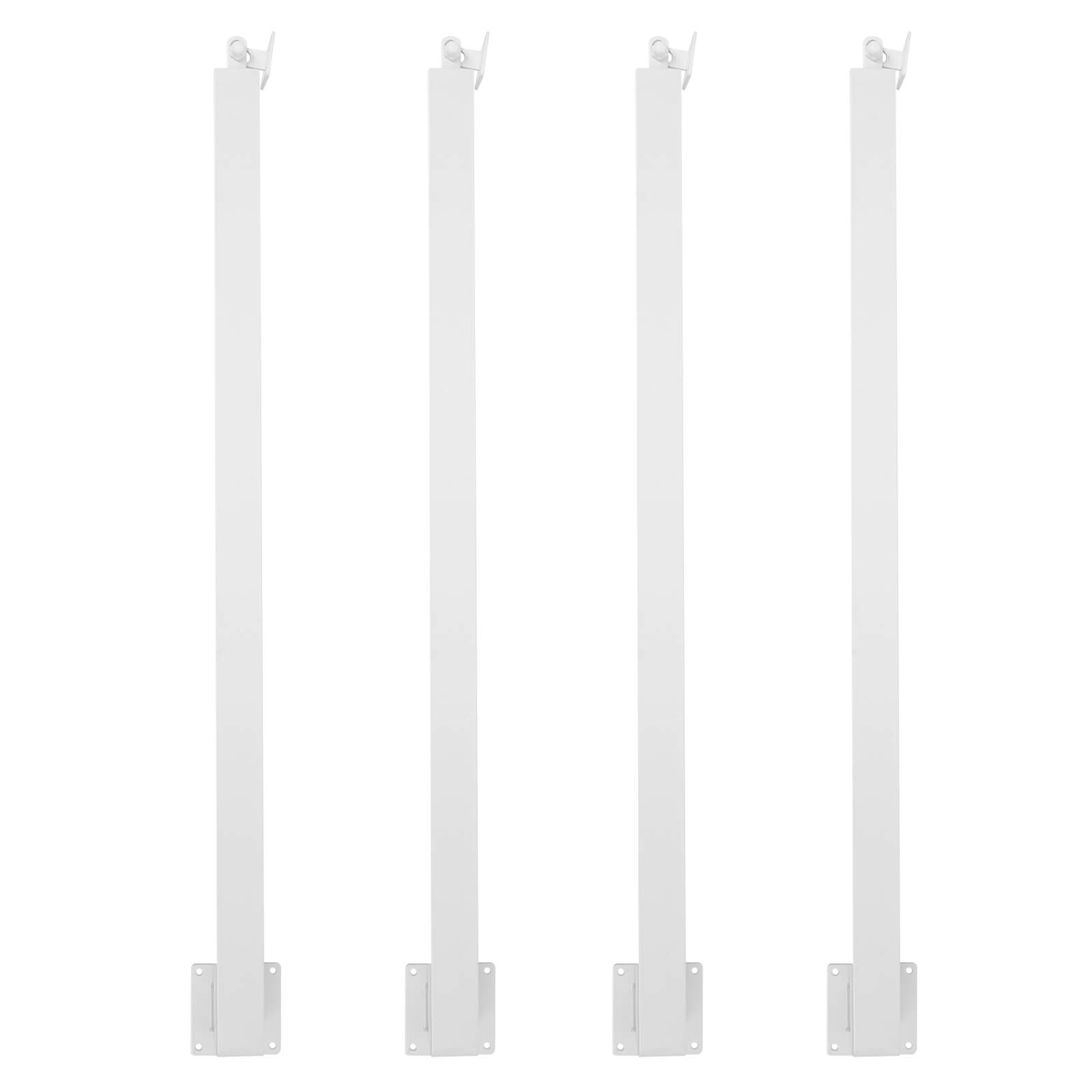 4 stuks witte vierkante trapleuningen, metalen trappaal, decoratieve leuning voor trappen van 90 cm
