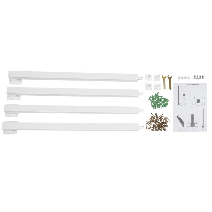 85cm Square Stair Railing Post, Metal Stair Post, 4 Pack, White