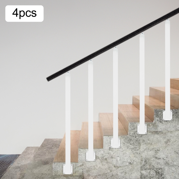 85cm Square Stair Railing Post, Metal Stair Post, 4 Pack, White