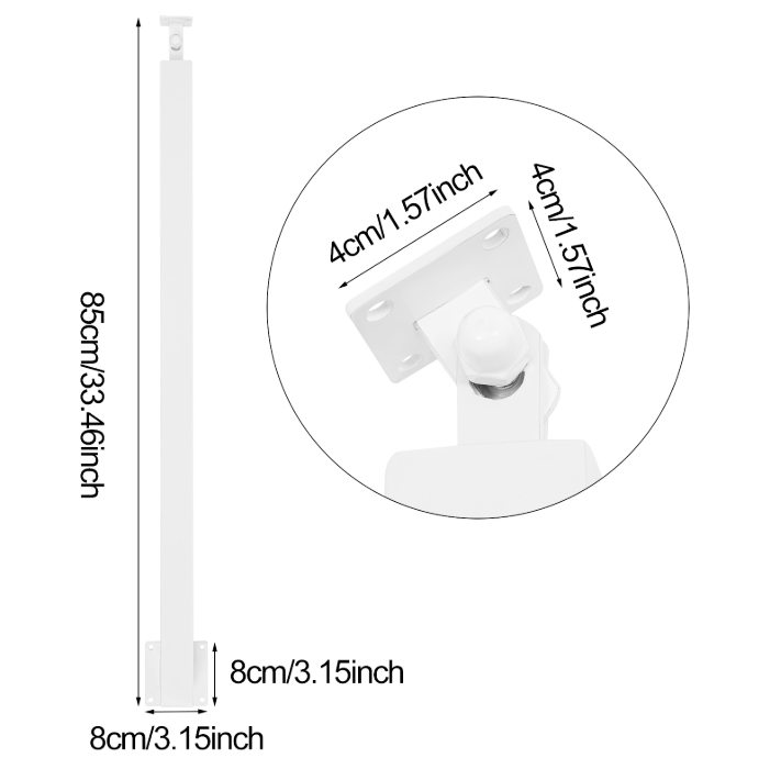 85cm Square Stair Railing Post, Metal Stair Post, 4 Pack, White