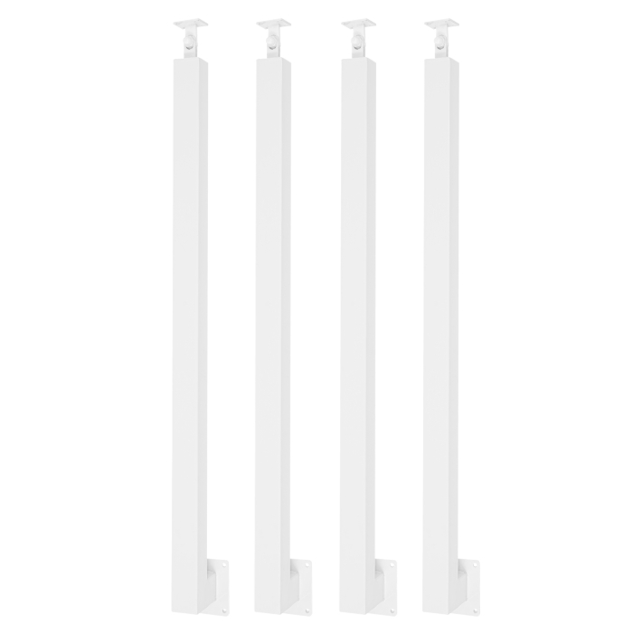 85cm Square Stair Railing Post, Metal Stair Post, 4 Pack, White