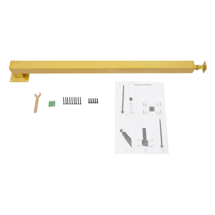 85 cm vierkante trapleuningpaal, metalen trappaal, 4-pack, goud