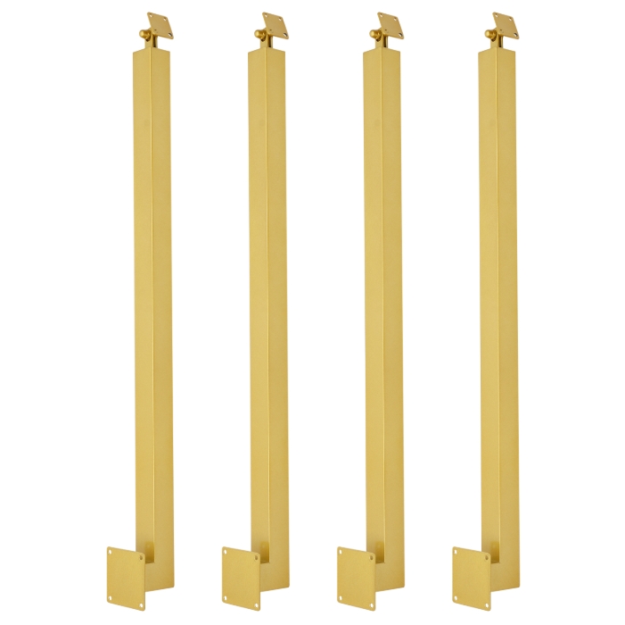 85 cm vierkante trapleuningpaal, metalen trappaal, 4-pack, goud