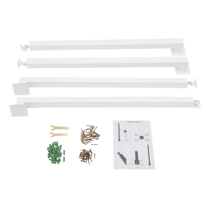 95cm Square Stair Railing Post, Metal Stair Post, 4 Pack, White