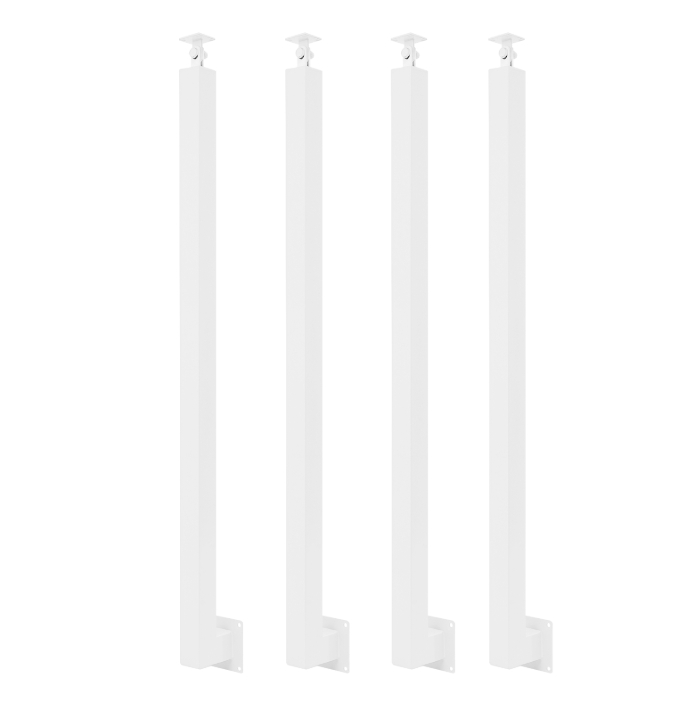 95cm Square Stair Railing Post, Metal Stair Post, 4 Pack, White