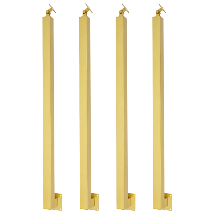 95cm vierkante trapleuningpaal, metalen trappaal, 4-pack, goud